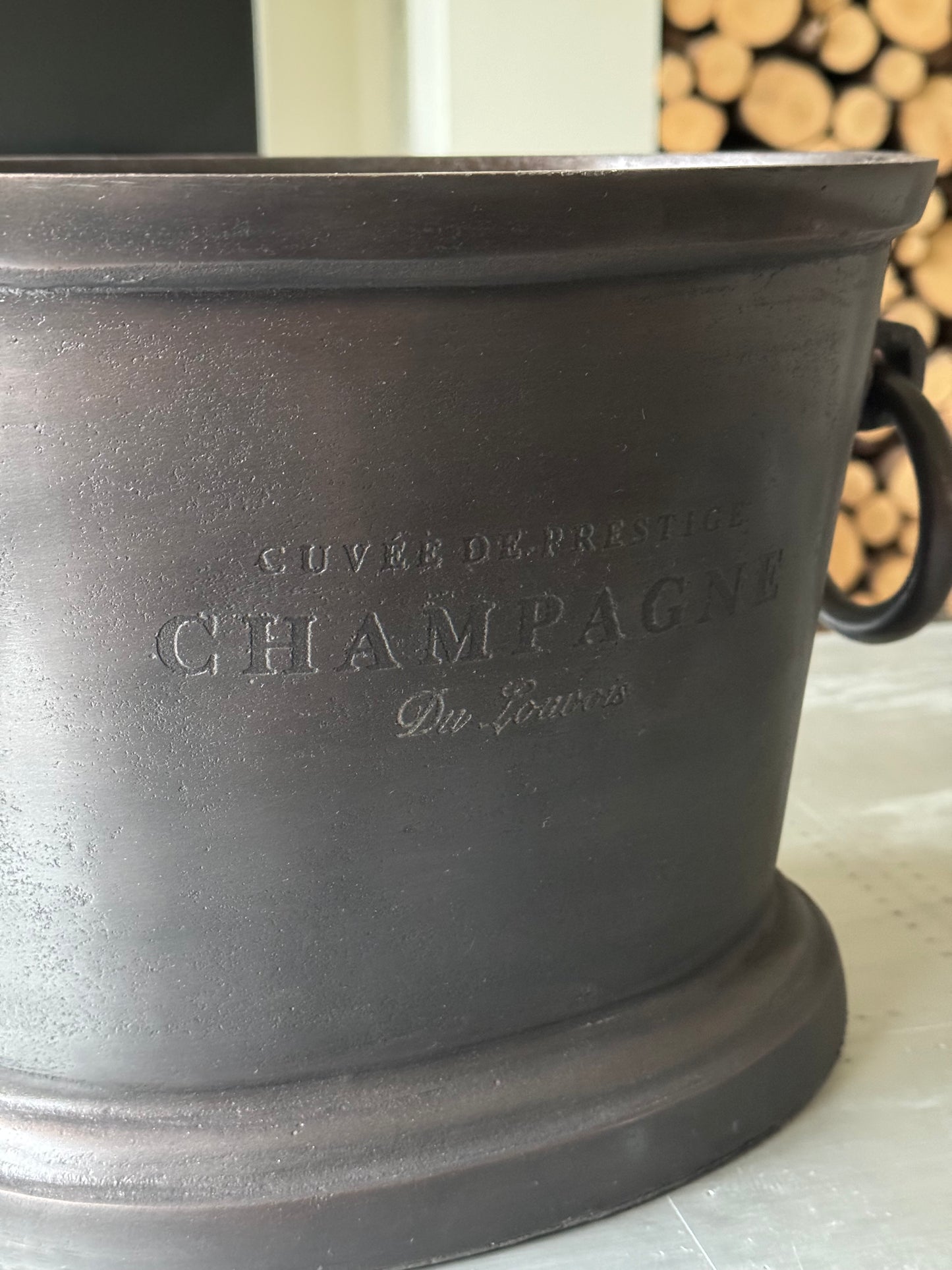 Black Copper ~ Great Gatsby ~ Solid Cast Engraved Champagne Ice Bucket | Wine Cooler