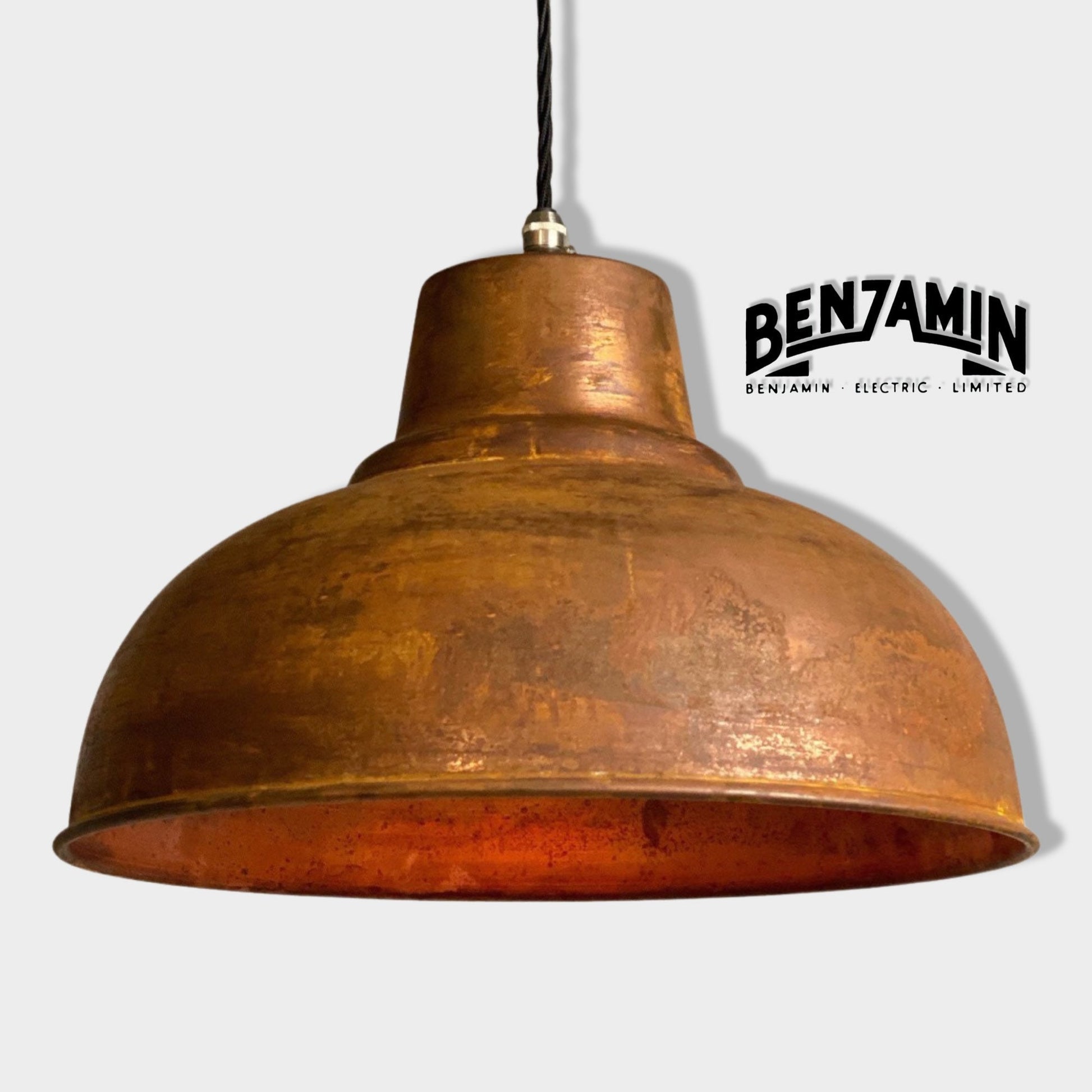Salthouse XL ~ Genuine Rusted Solid Industrial Shade Pendant Set Light | Ceiling Dining Room | Kitchen Table | Vintage Bulb 14.5 Inch
