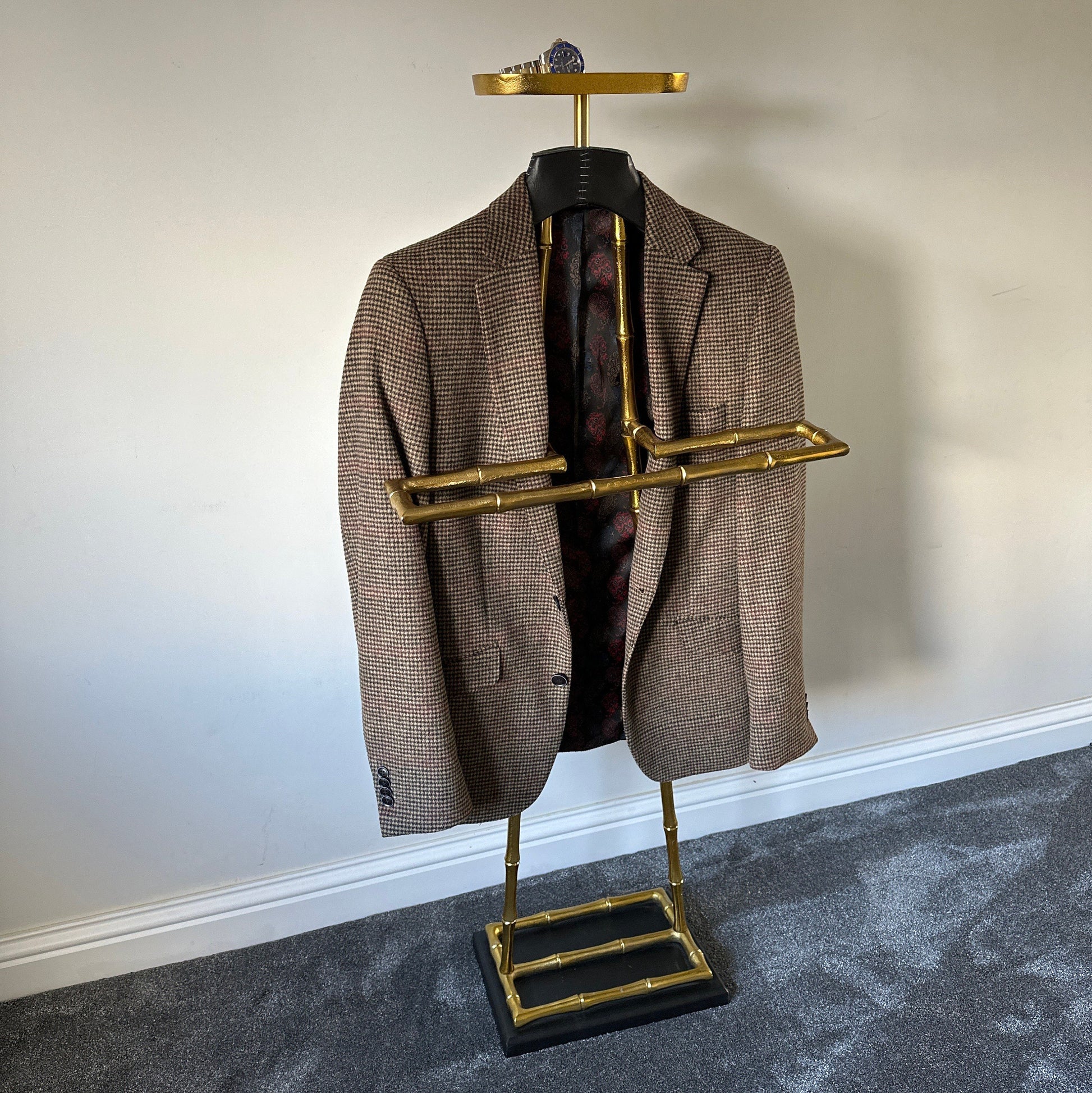 Luxury Dressboy ~ Brass / Black Clothes Rack Coat Rack Suit Stand