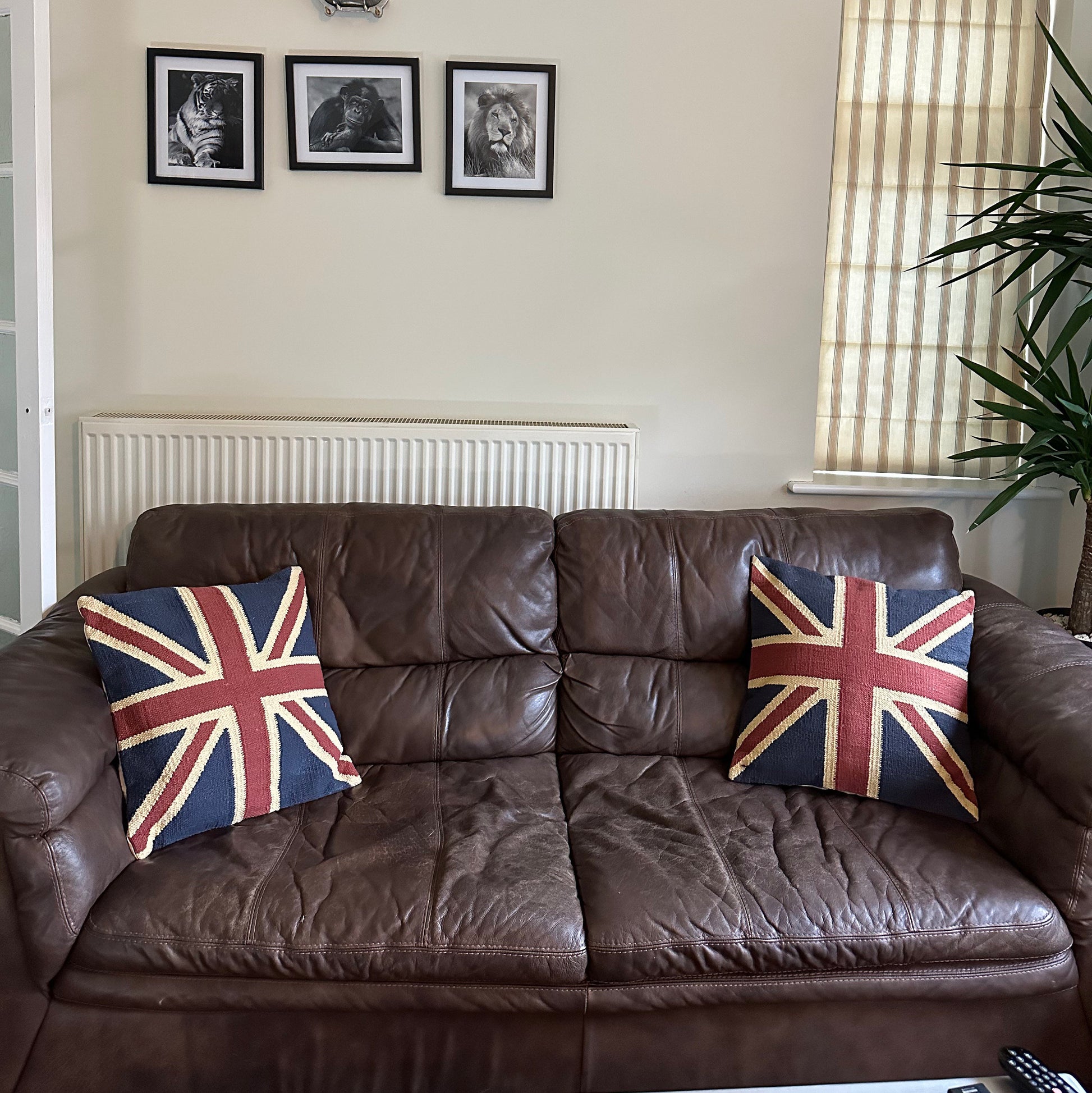 Hand Crafted Union Jack Flag Large 18” Cushion | Great Britain | Vintage Style | Man Cave