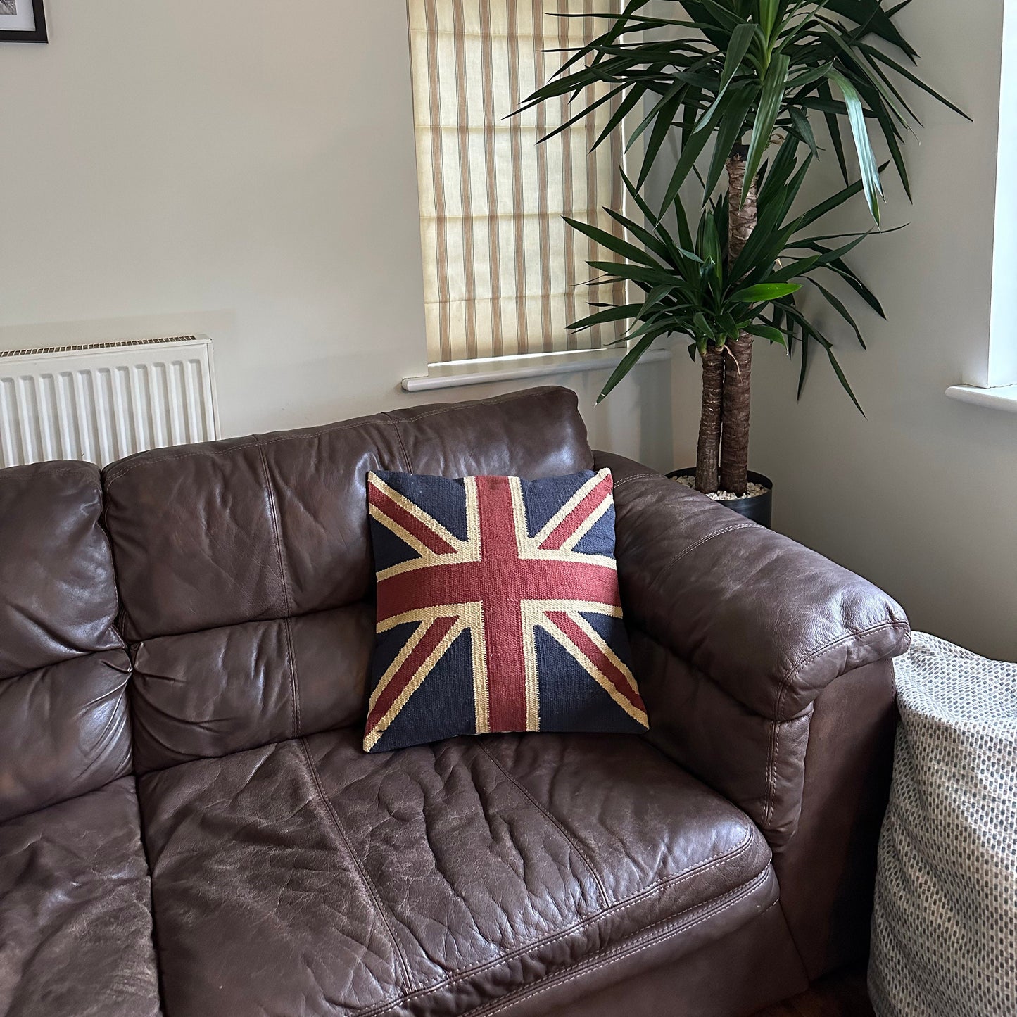 Hand Crafted Union Jack Flag Large 18” Cushion | Great Britain | Vintage Style | Man Cave