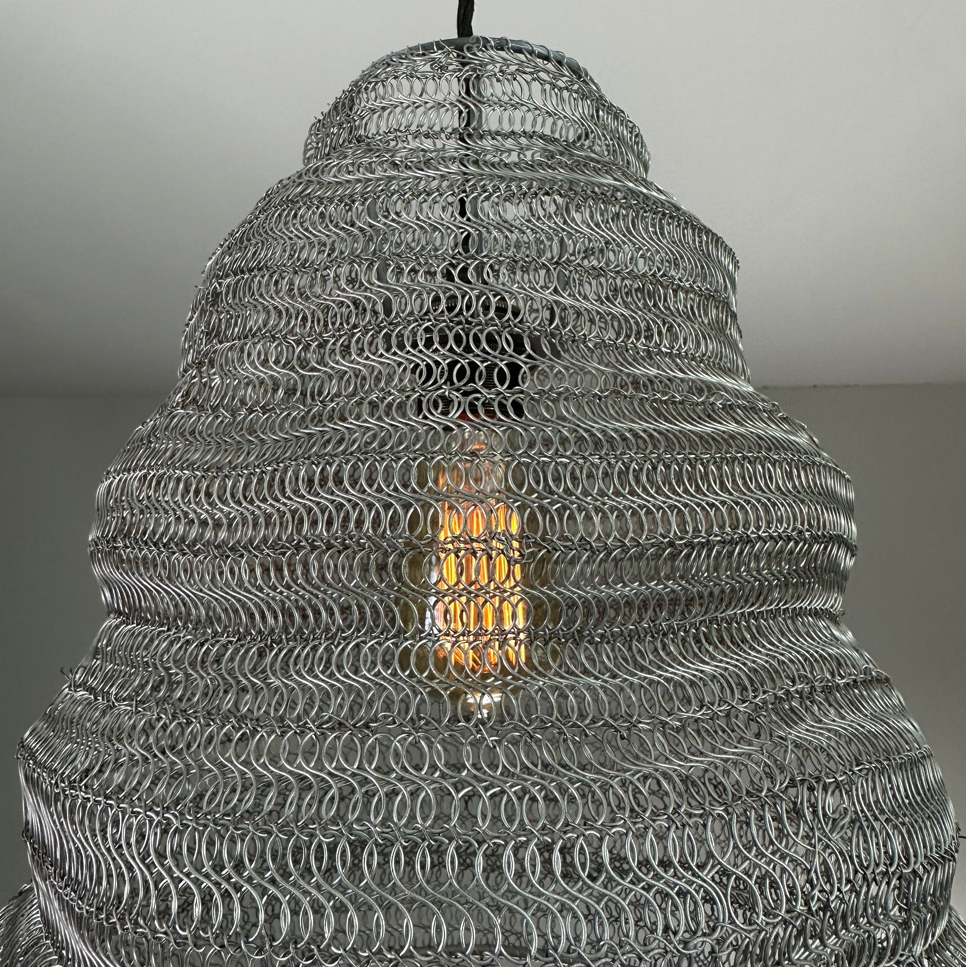 Walton ~ Beehive Large Silver Wire Mesh Lampshade Pendant Ceiling Light