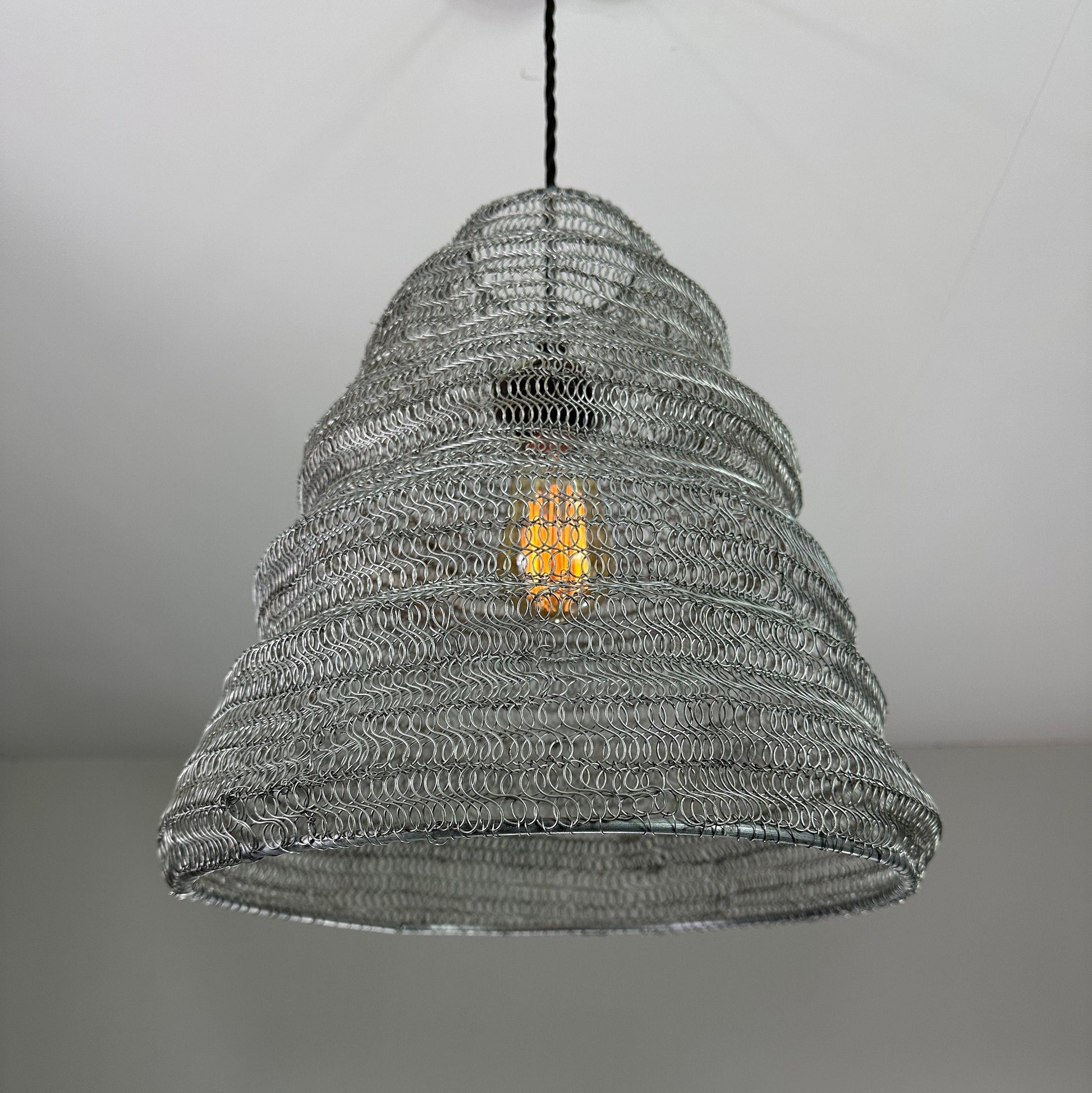 Walton ~ Beehive Large Silver Wire Mesh Lampshade Pendant Ceiling Light