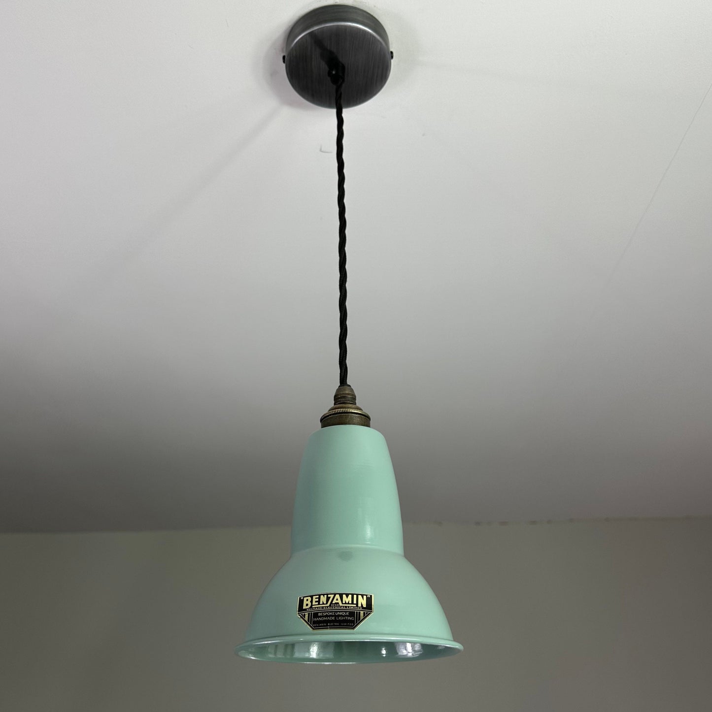 Alby ~ Pistachio Green Shade Pendant Set Light | Ceiling Dining Room | Kitchen Table | Vintage Edison Filament Bulb | 6 Inch