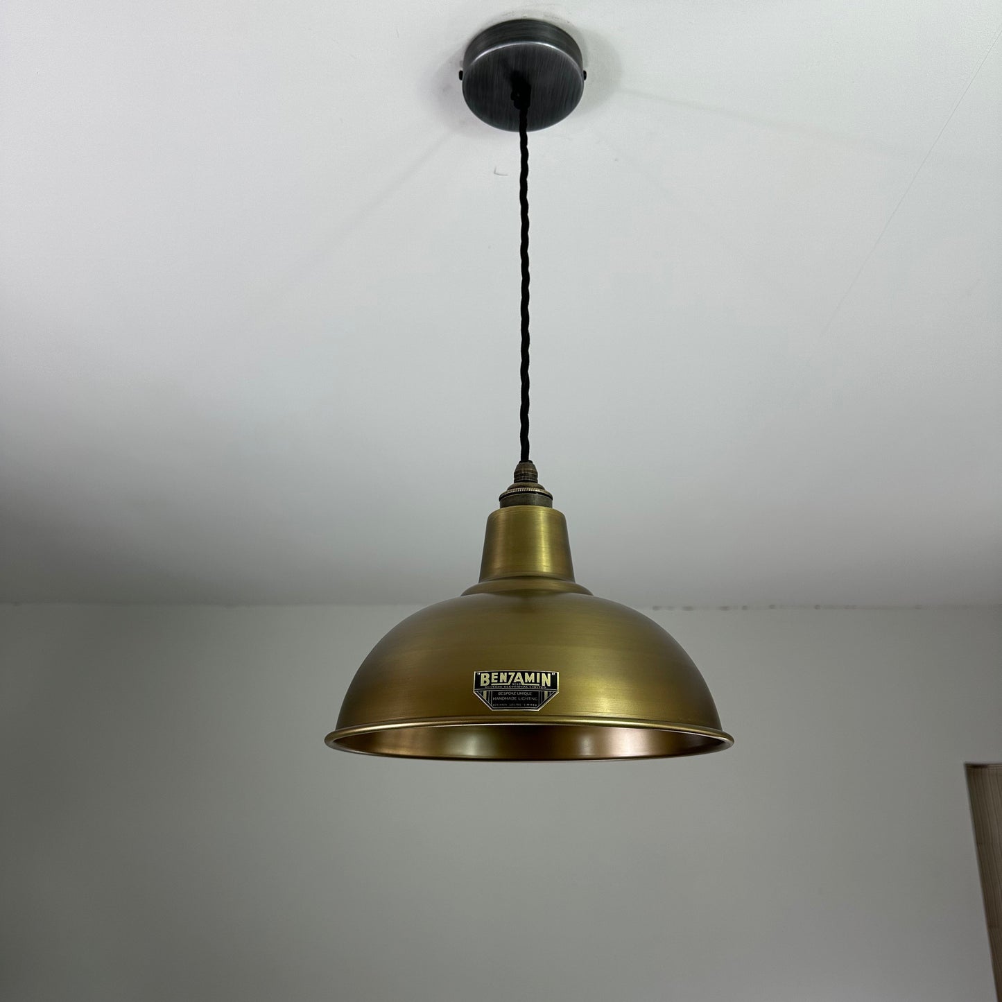 Salthouse ~ Antique Brass Dome Shade Light Pendant ~ 10 Inch