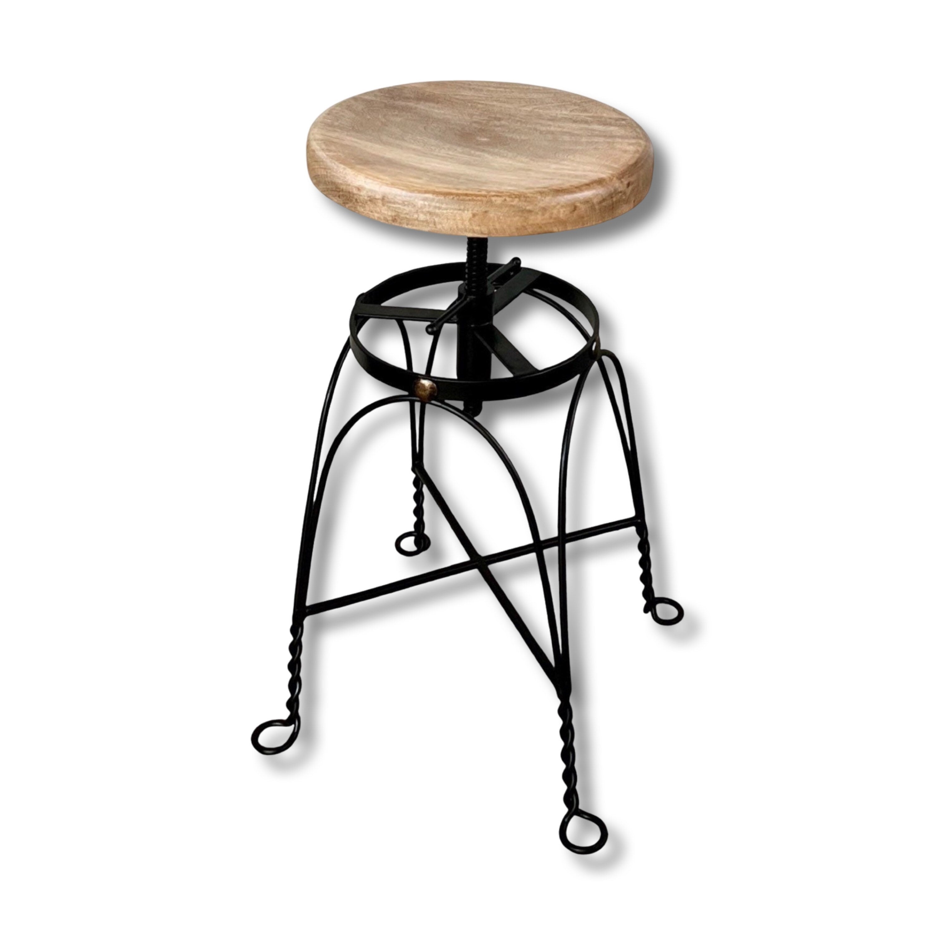 Wood iron on sale bar stools