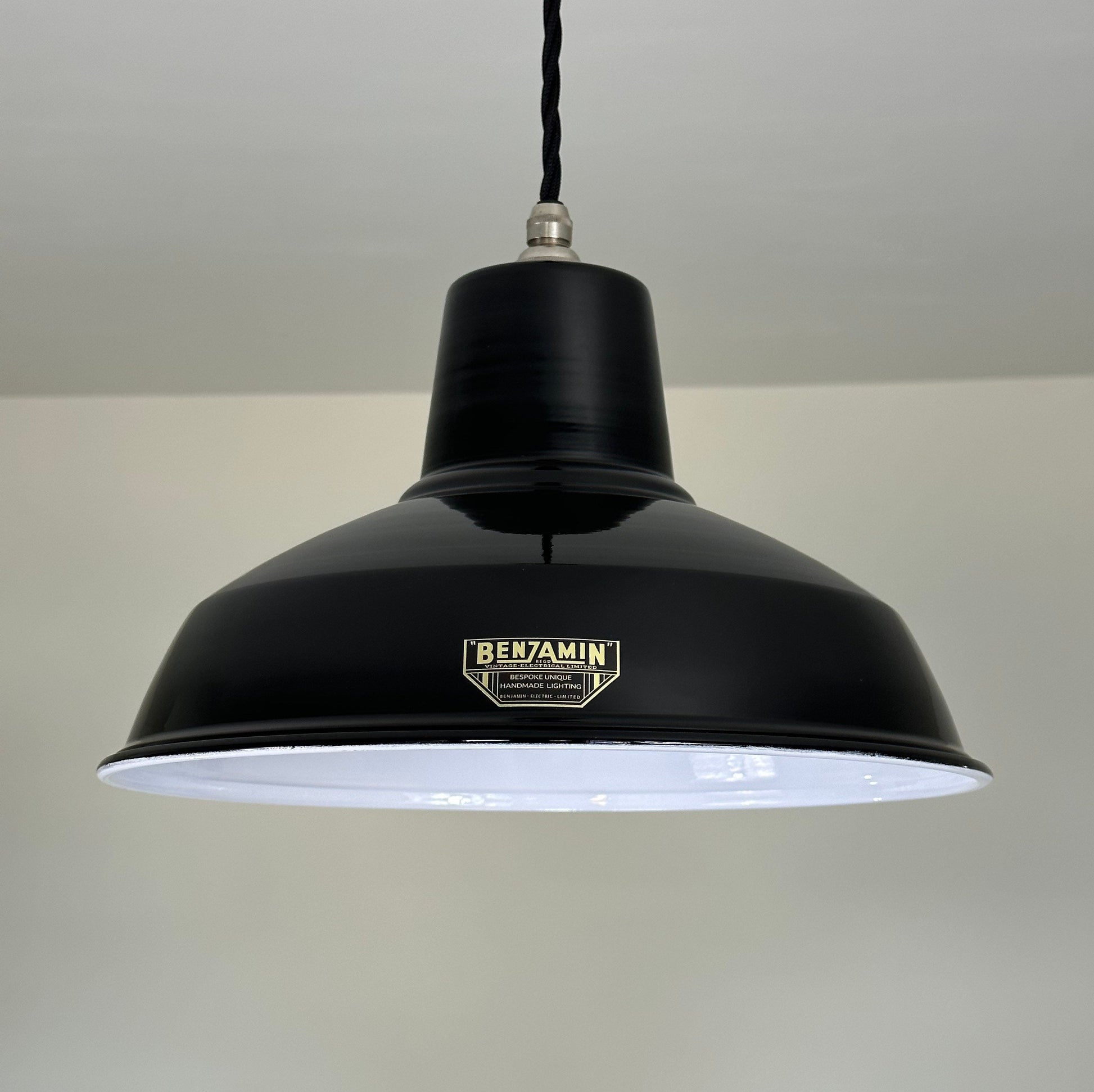 Filby ~ Midnight Black Solid Shade Pendant Set Light ~ 12.5 Inch