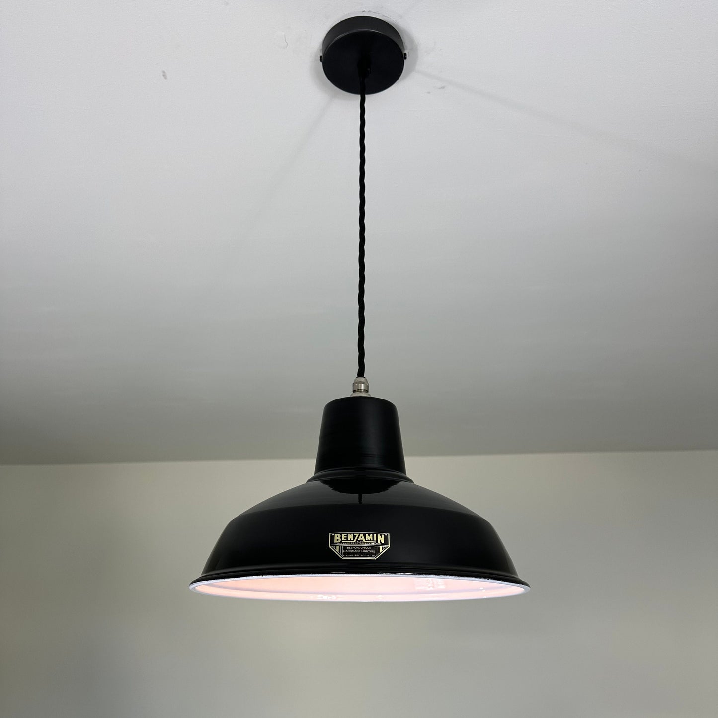 Filby ~ Midnight Black Solid Shade Pendant Set Light ~ 12.5 Inch