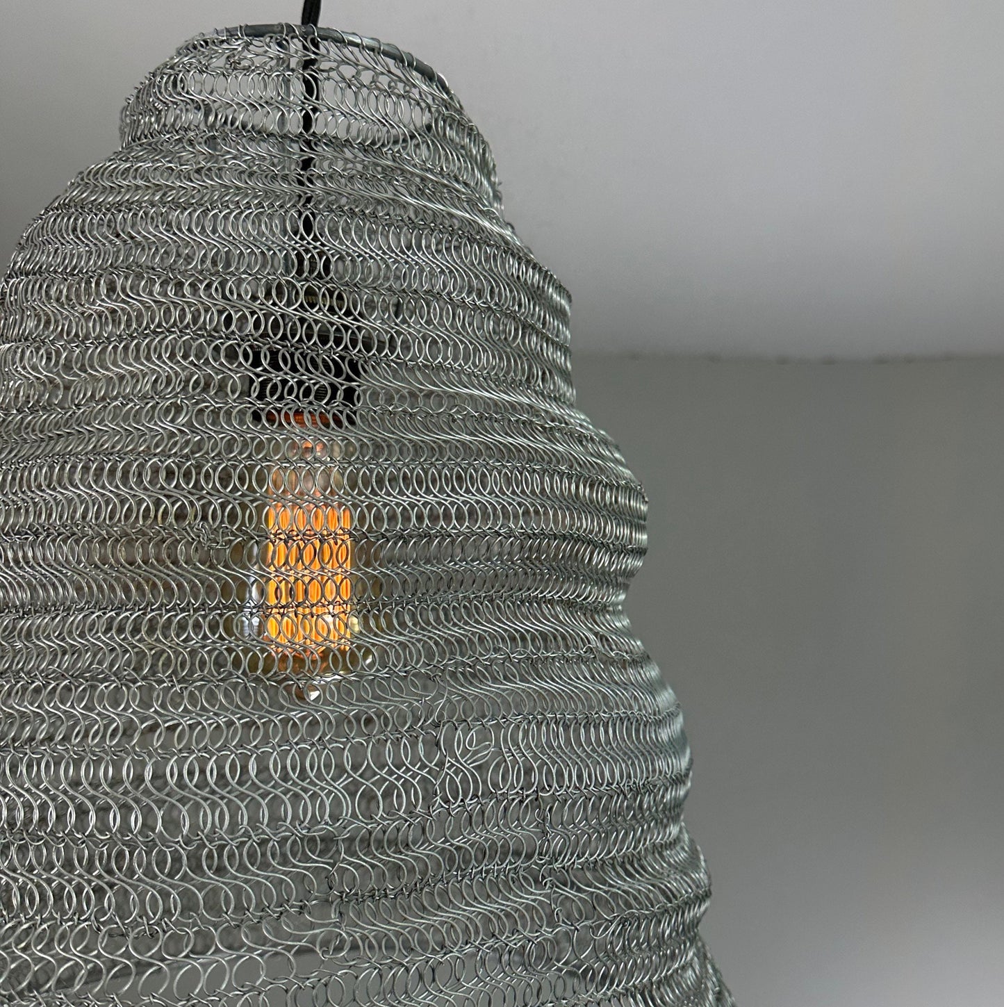 Walton ~ Beehive Large Silver Wire Mesh Lampshade Pendant Ceiling Light