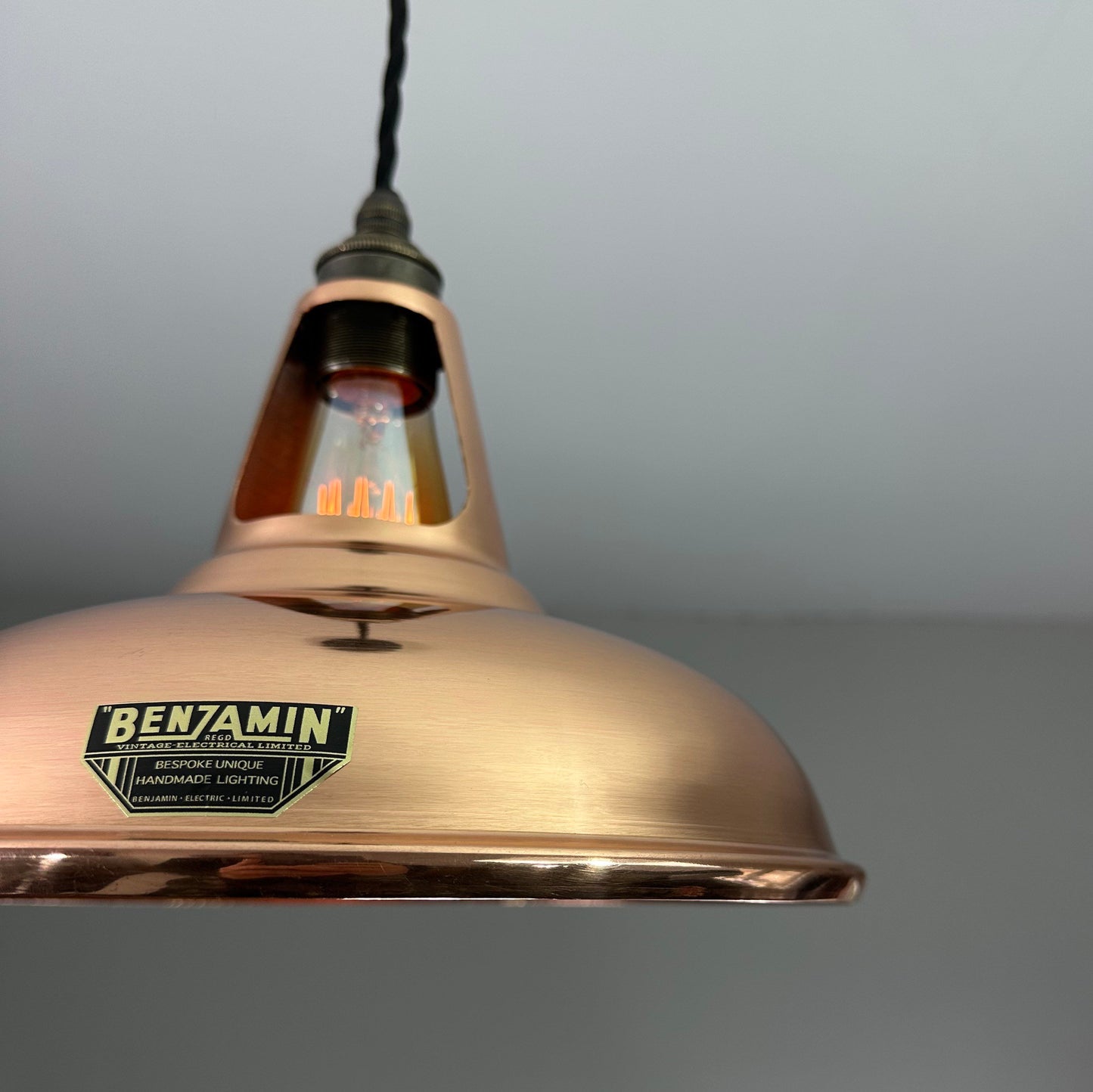 Cawston ~ Genuine Solid Copper Lampshade Slotted Design Pendant Ceiling Light ~ 11 Inch