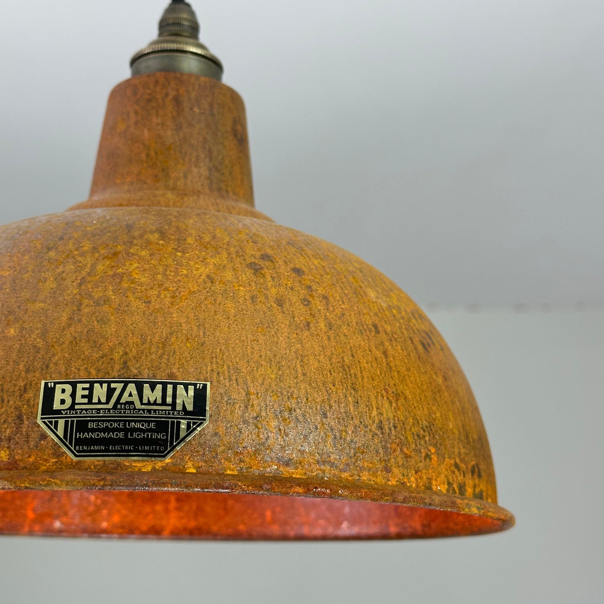 Salthouse ~ Rusted Solid Steel Lampshade Pendant Set Light ~ 10 Inch