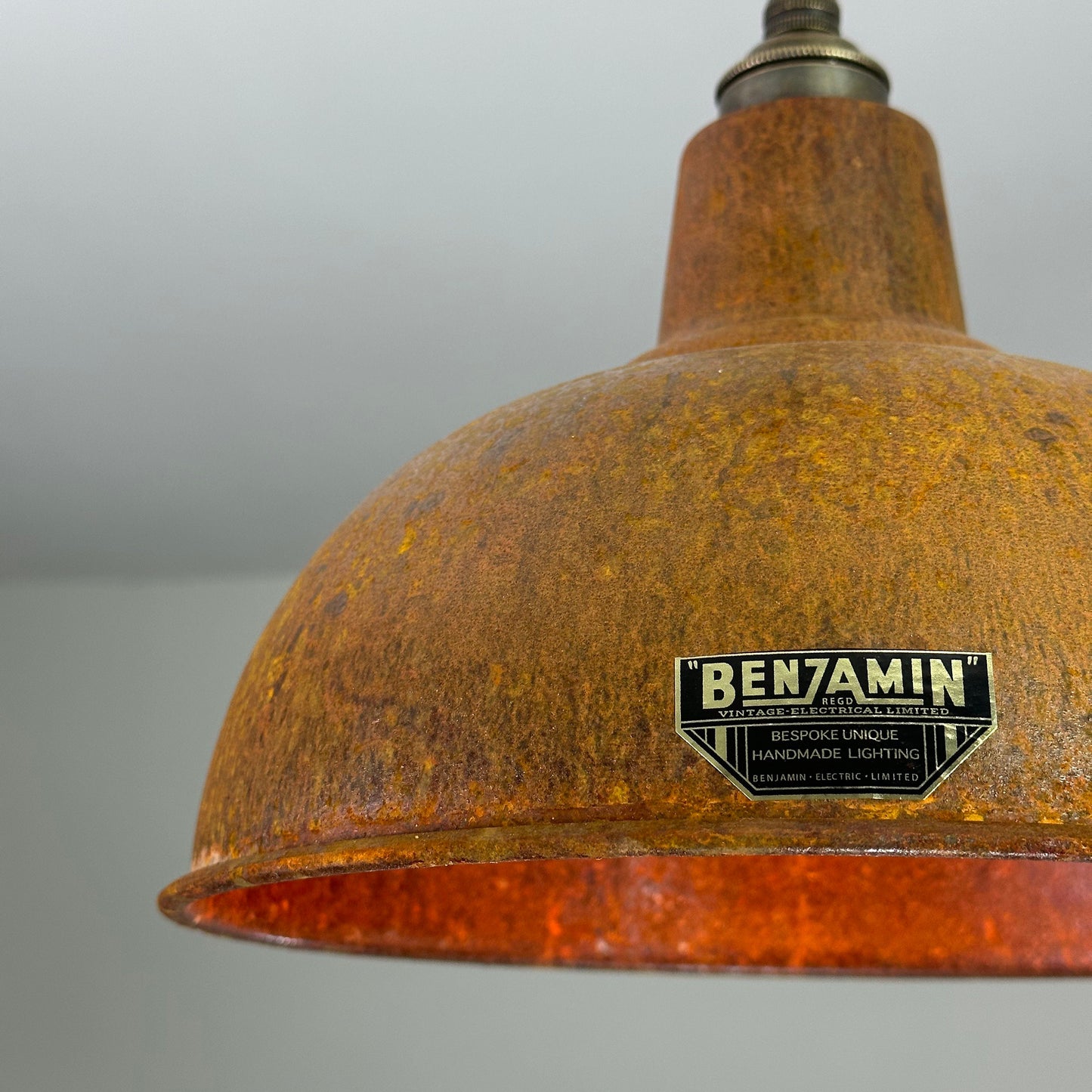 Salthouse ~ Rusted Solid Steel Lampshade Pendant Set Light ~ 10 Inch