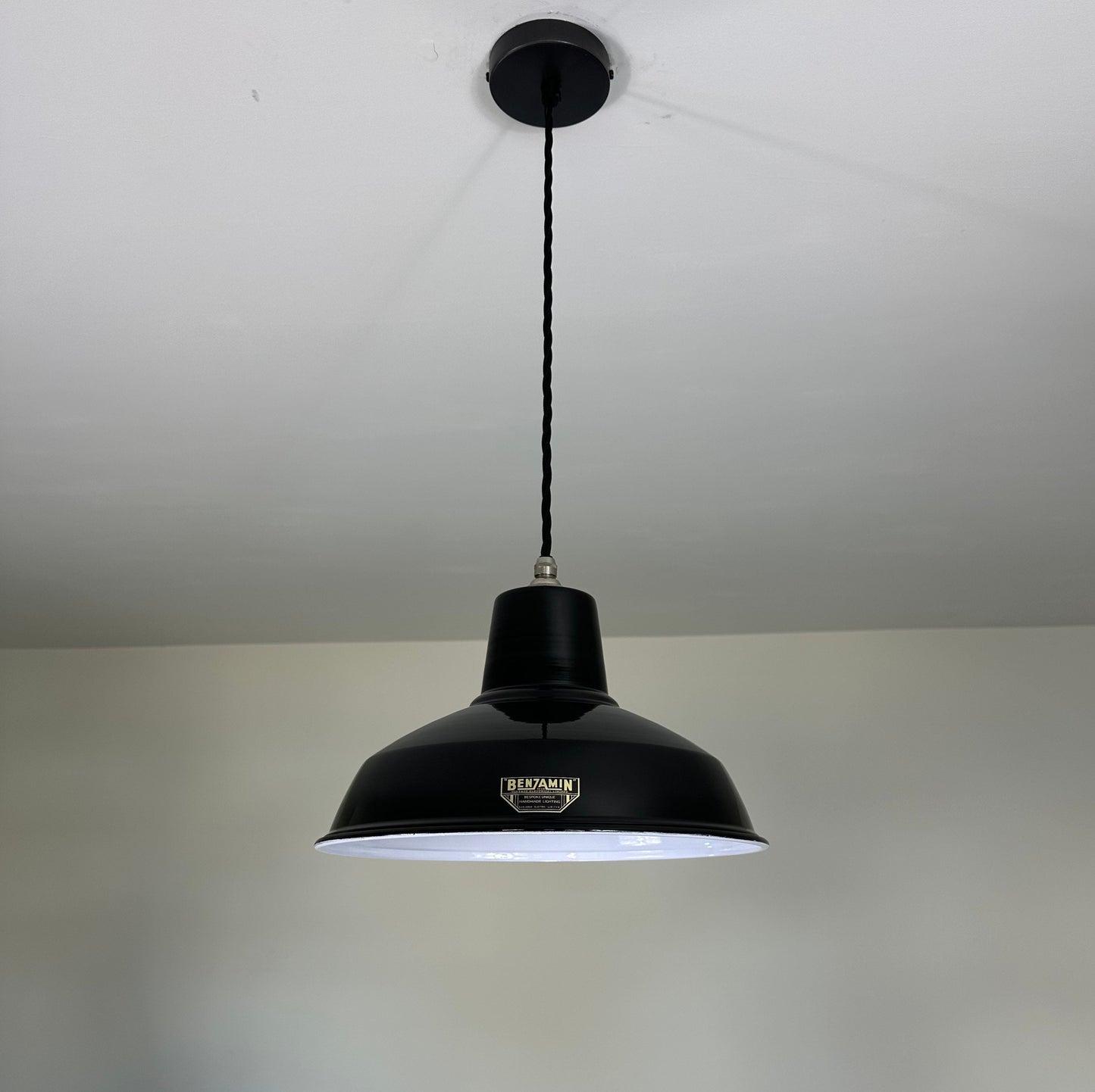 Filby ~ Midnight Black Solid Shade Pendant Set Light ~ 12.5 Inch