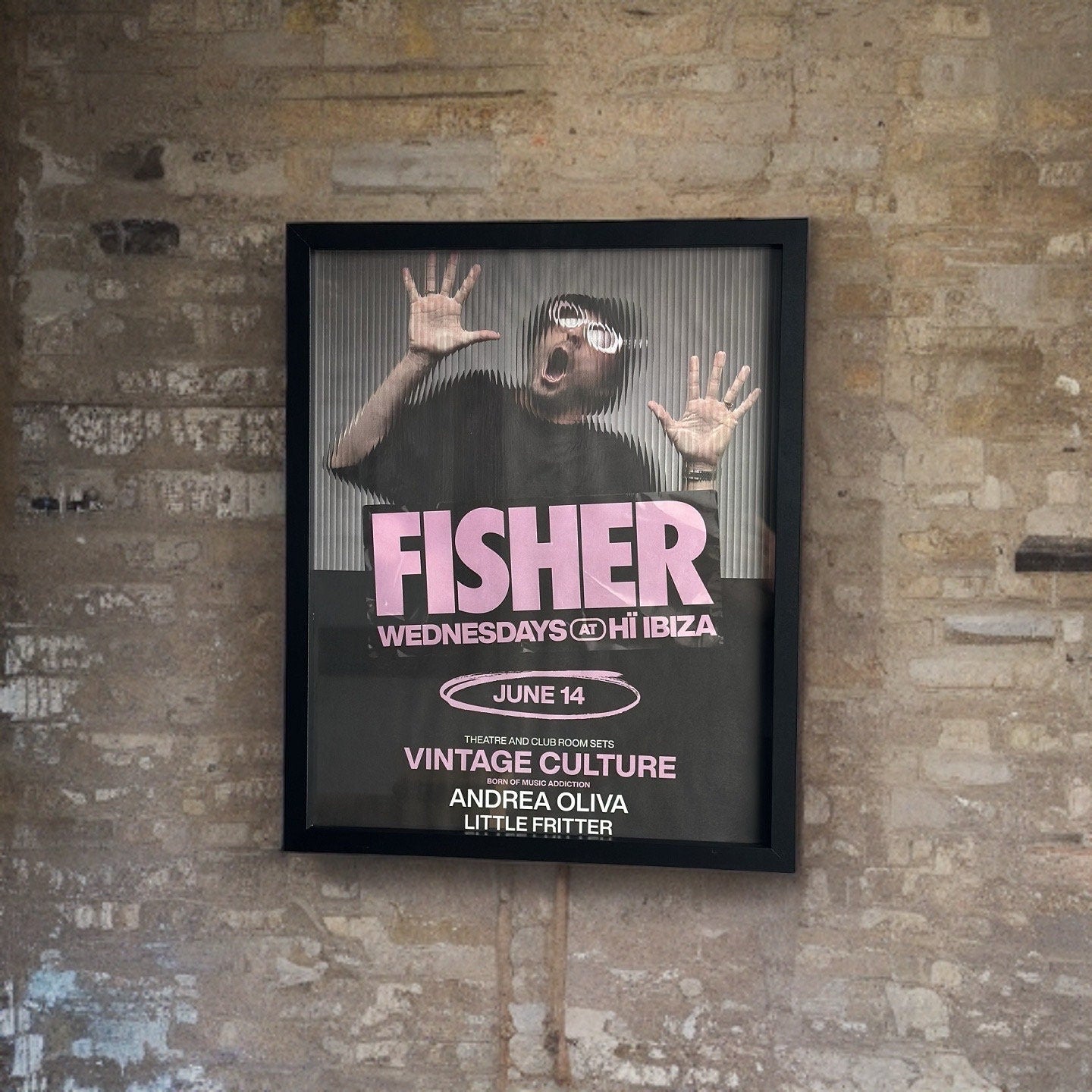 Fisher ~ Genuine Ibiza Framed Dj Artwork | Hi Ibiza | Luxury Black Frame