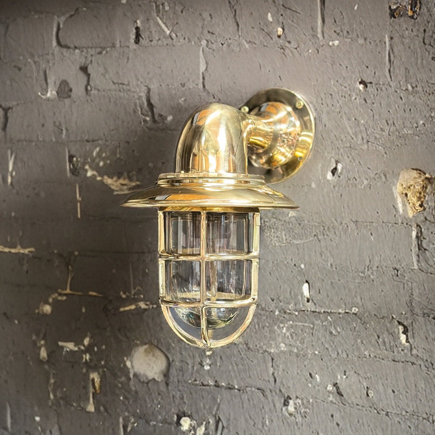 Wells ~ Bulkhead Outdoor & Bathroom Wall Light Solid Brass