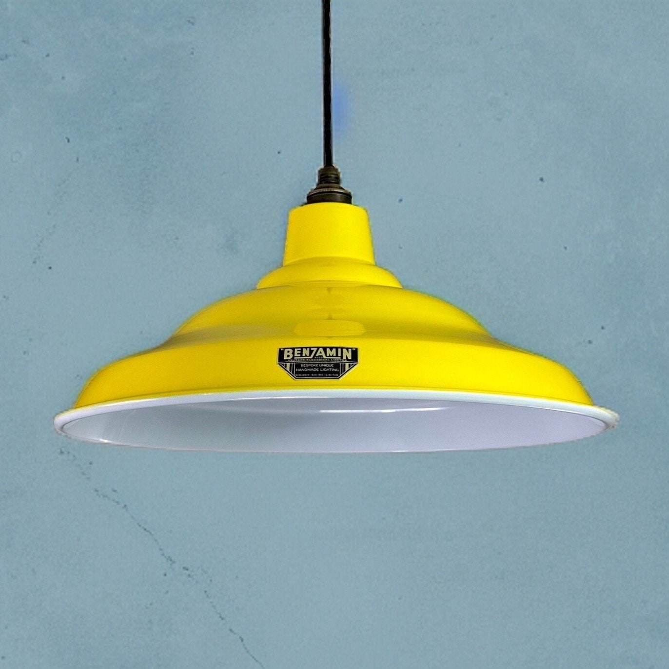 Bawsey ~ Summer Yellow Lampshade Pendant Set Light ~ 16 Inch