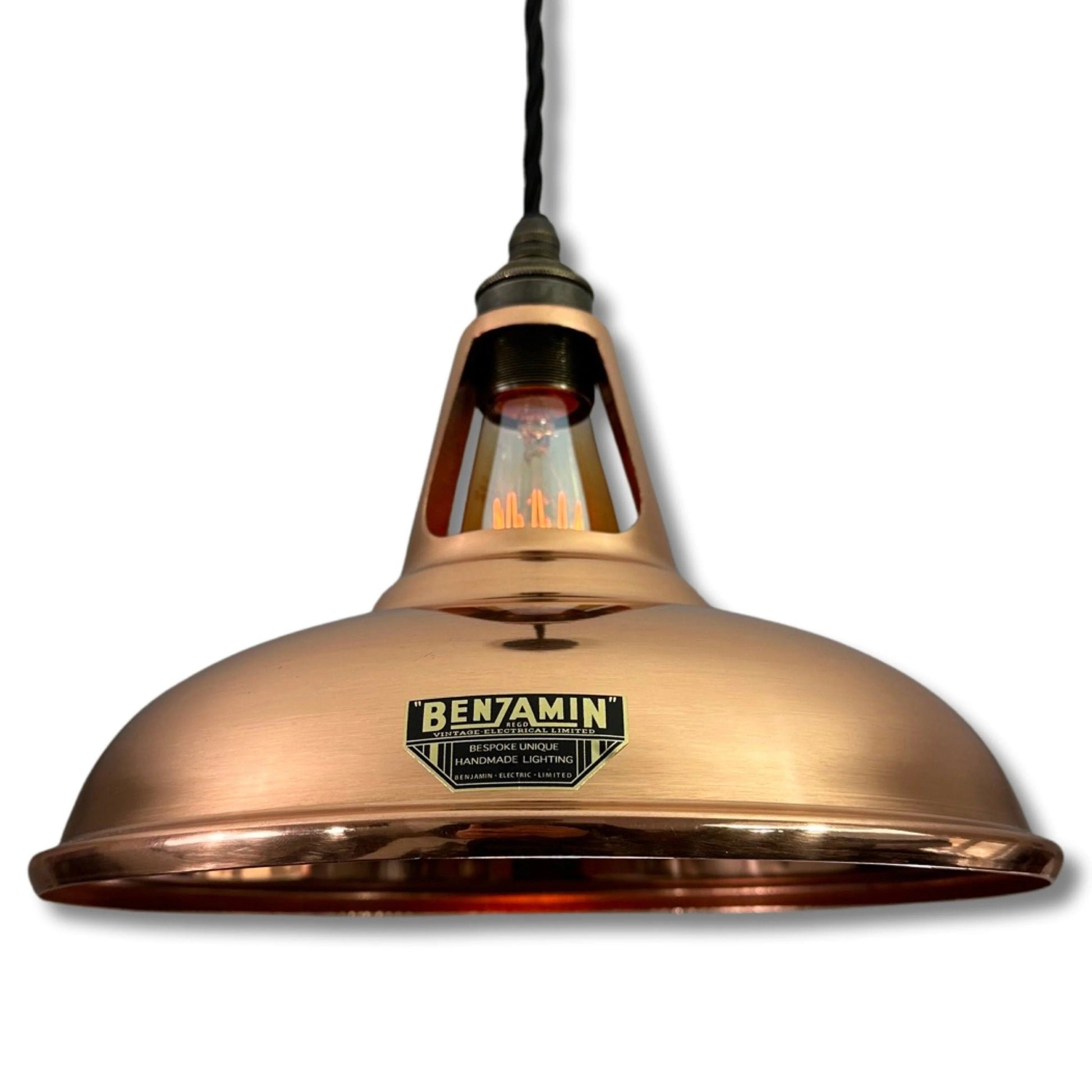 Cawston ~ Genuine Solid Copper Lampshade Slotted Design Pendant Ceiling Light ~ 11 Inch