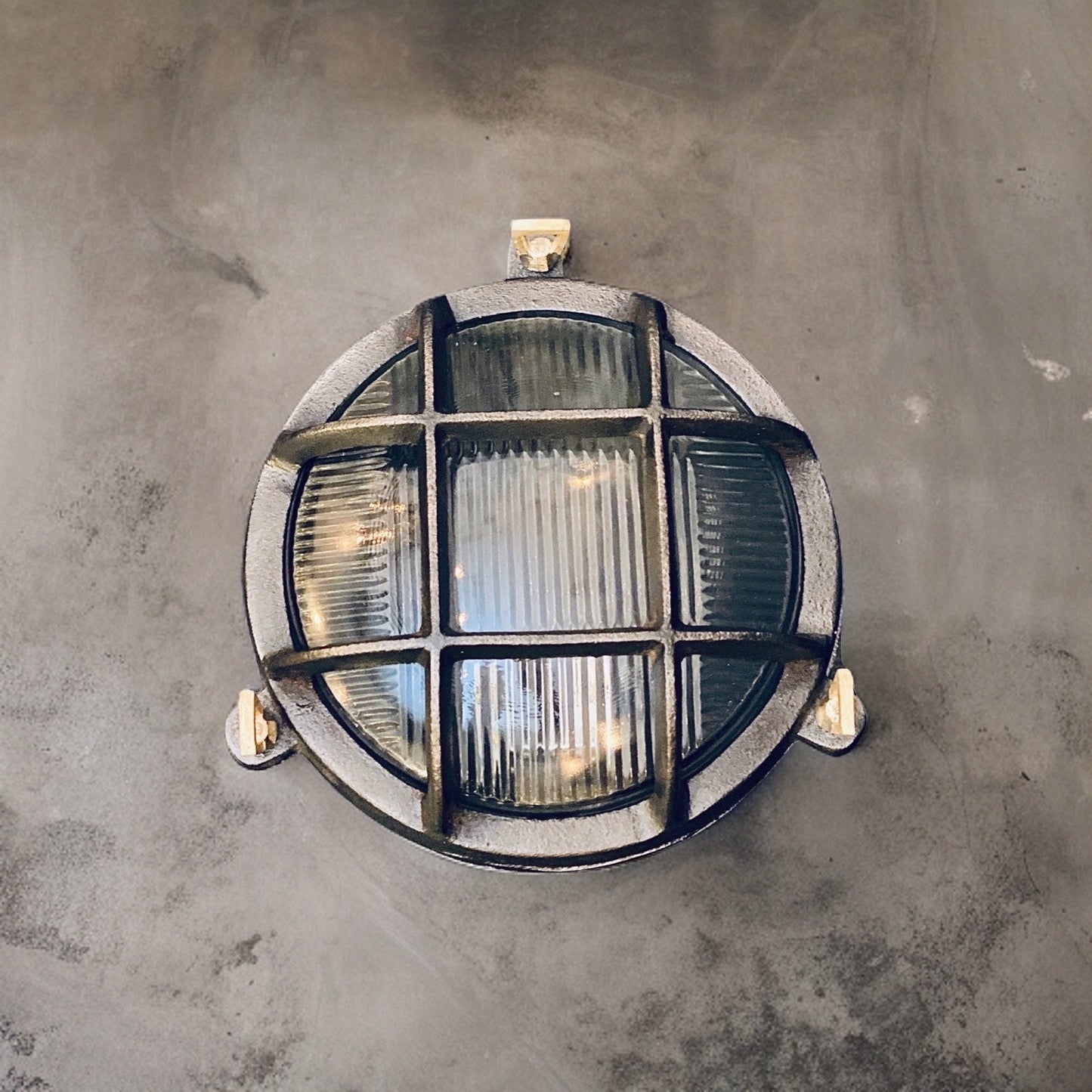 Wroxham ~ Black Cast Iron Caged Bulkhead Industrial Wall Light | Ceiling Bathroom | Outdoor Garden | 9 Inch