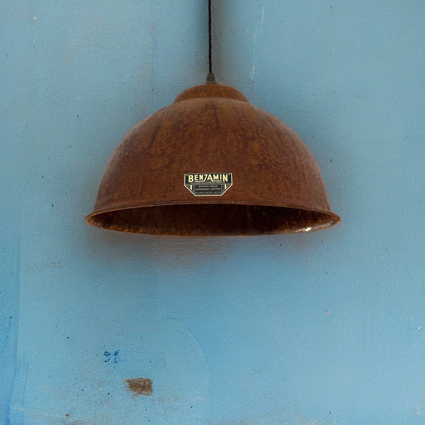 Morley XL ~ Rusted Industrial factory shade light ceiling dining room kitchen table