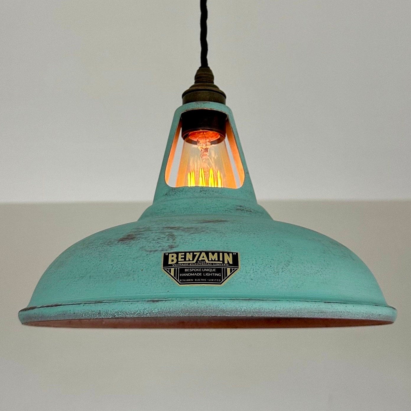 Cawston ~ Copper Verdigris Patina Shade Pendant Light ~ 11 Inch