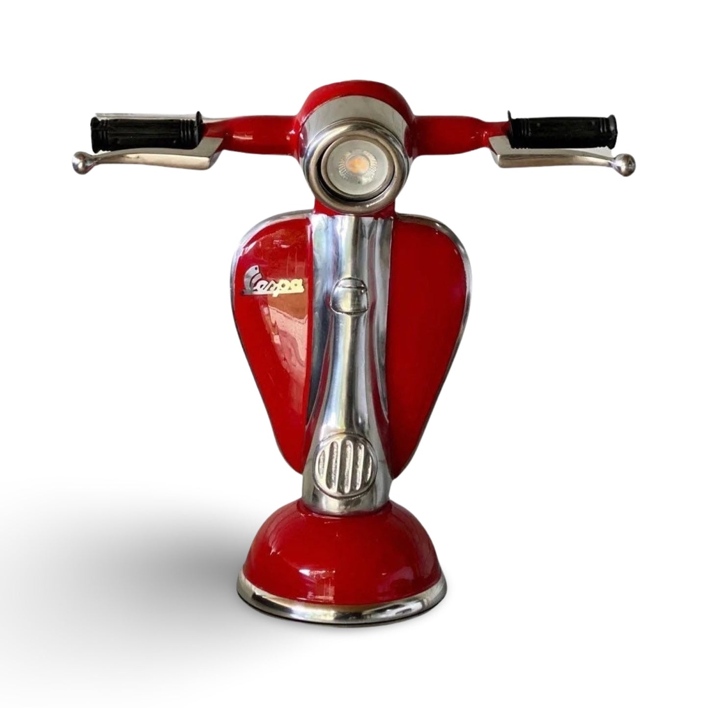 Vespa Red Scooter Table Lamp Vintage Style | Fabric Cable | Bedroom | Bedside Reading Light | Retro | Dimmable LED Bulb by Maxlume