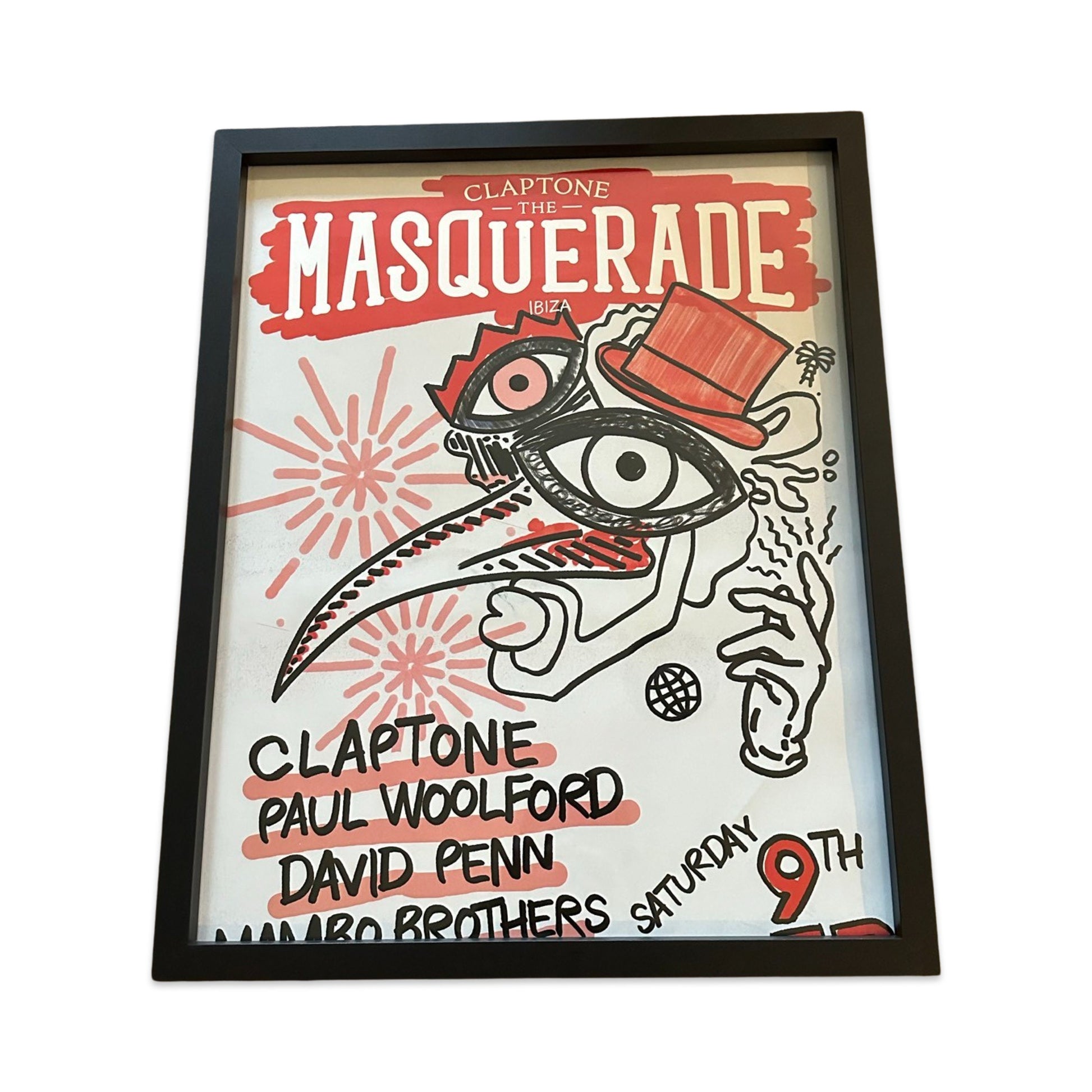 Masquerade ~ Genuine Official Pacha Ibiza Framed Dj Artwork Travel Poster | Luxury Black Frame