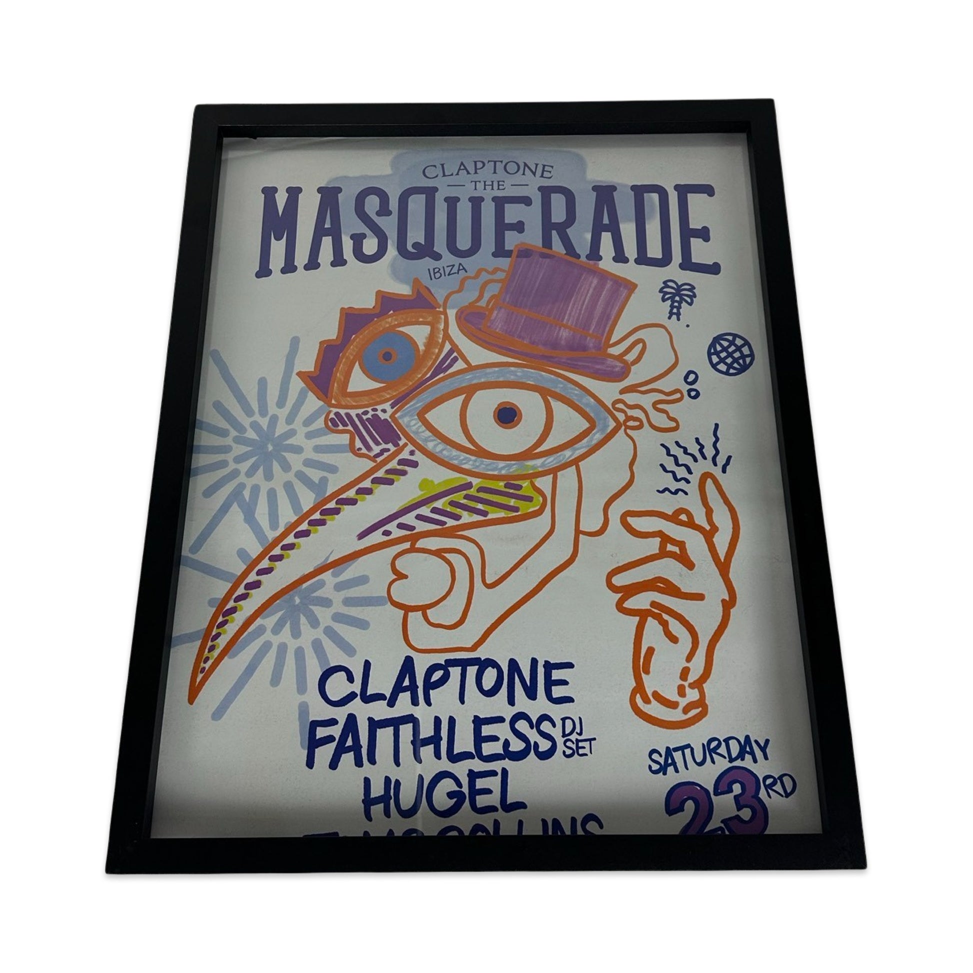 Masquerade ~ Genuine Official Pacha Ibiza Framed Dj Artwork Travel Poster | Luxury Black Frame