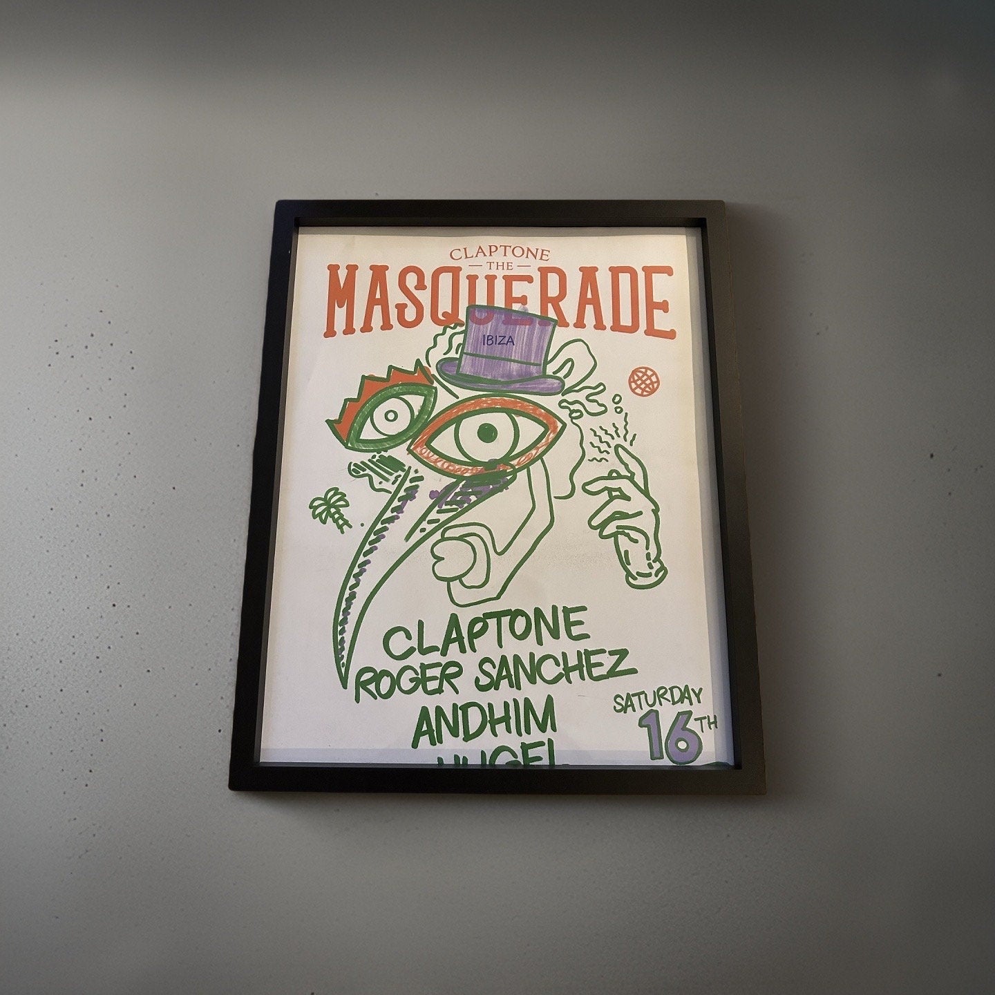 Masquerade ~ Genuine Official Pacha Ibiza Framed Dj Artwork Travel Poster | A3 Luxury Black Frame