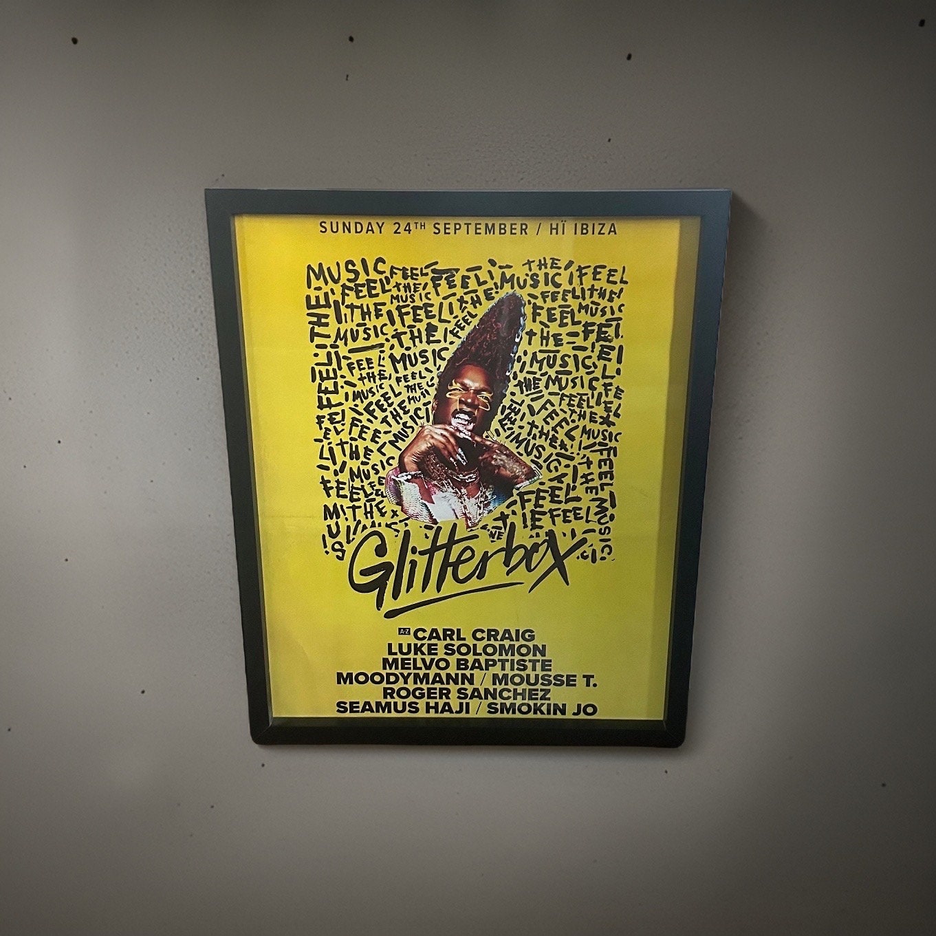 Glitterbox ~ Genuine Hi Ibiza Framed Dj Artwork | Luxury Black Frame