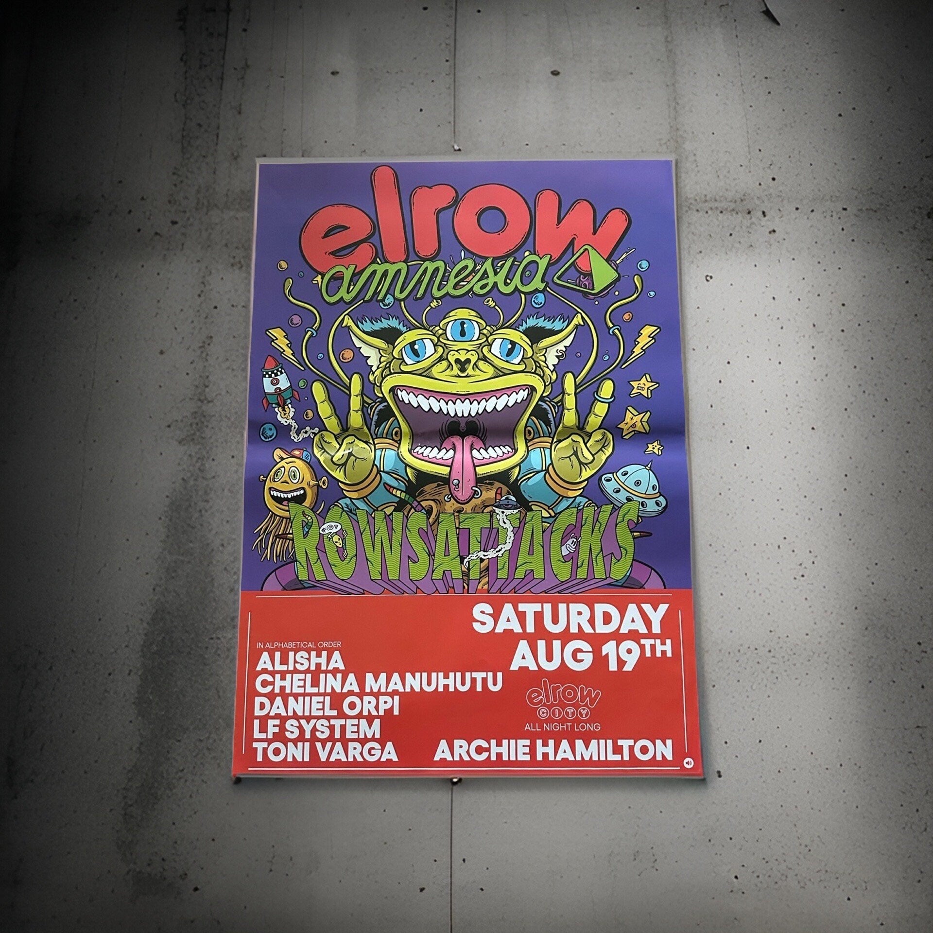 Elrow ~ Amnesia Ibiza Framed Dj Artwork | A3 Luxury Black Frame