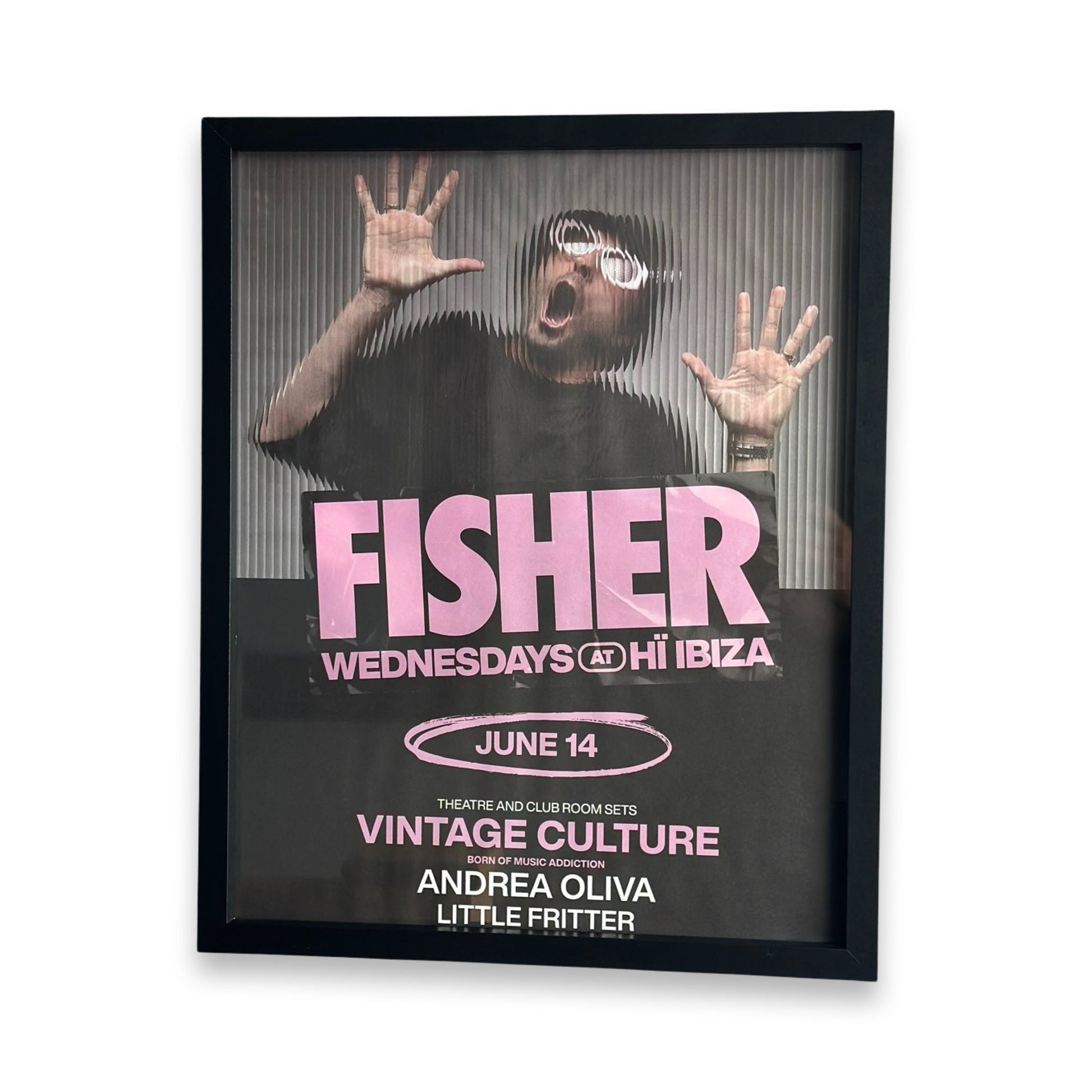 Fisher ~ Genuine Ibiza Framed Dj Artwork | Hi Ibiza | Luxury Black Frame