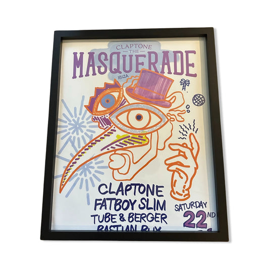 Masquerade ~ Genuine Official Pacha Ibiza Framed Dj Artwork Travel Poster | Luxury Black Frame