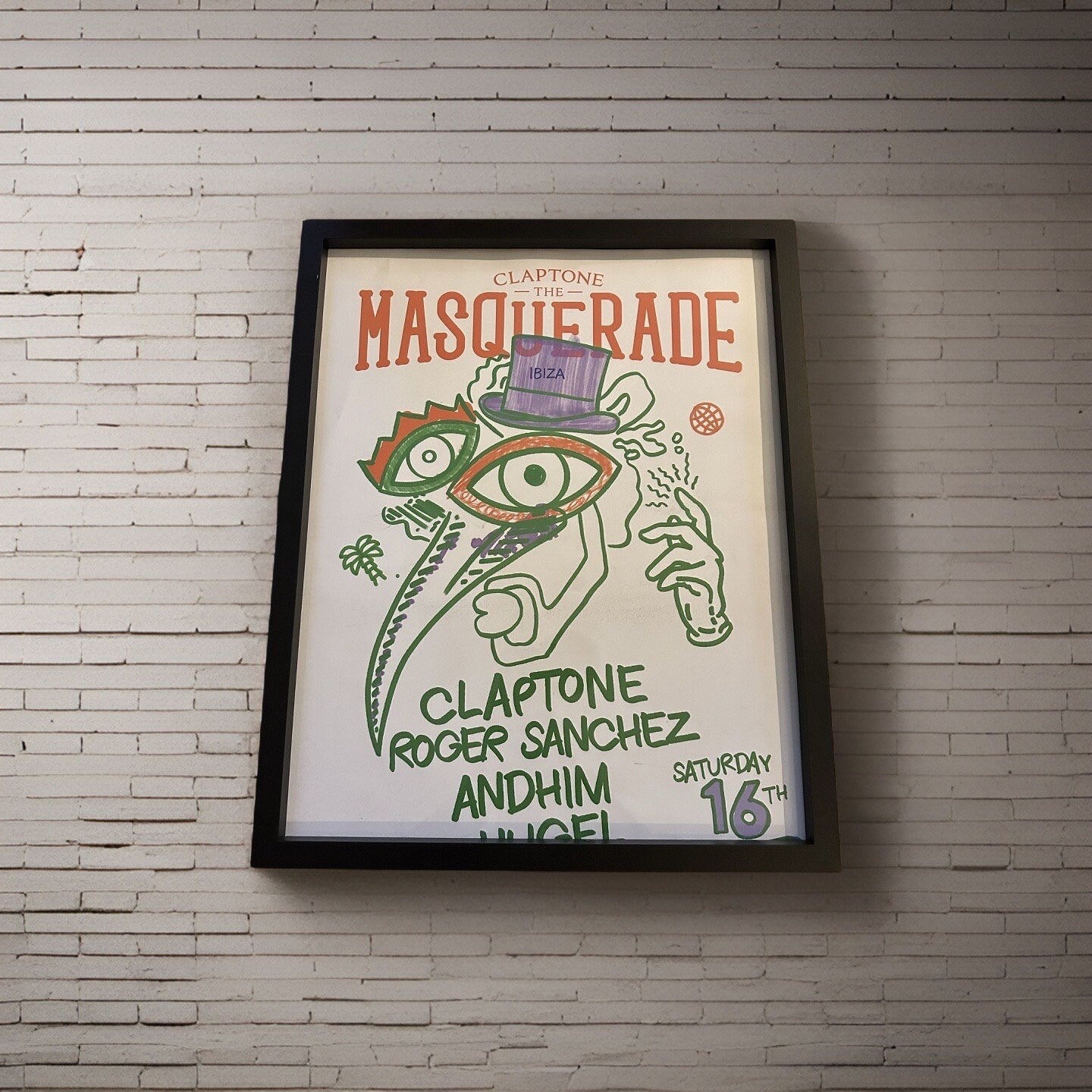 Masquerade ~ Genuine Official Pacha Ibiza Framed Dj Artwork Travel Poster | A3 Luxury Black Frame