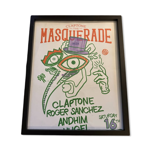 Masquerade ~ Genuine Official Pacha Ibiza Framed Dj Artwork Travel Poster | A3 Luxury Black Frame