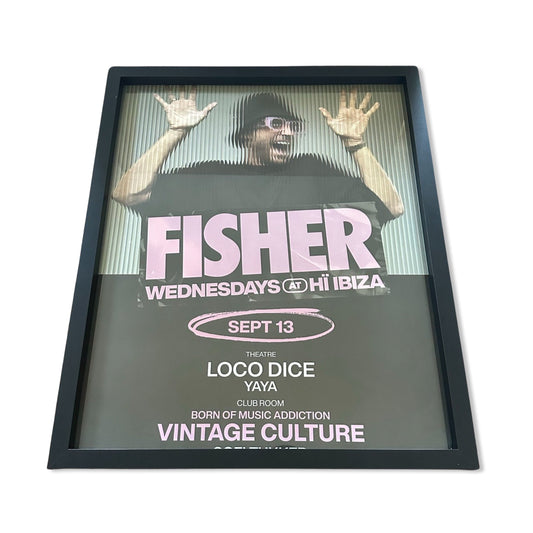 Fisher ~ Genuine Ibiza Framed Dj Artwork | Hi Ibiza | Luxury Black Frame