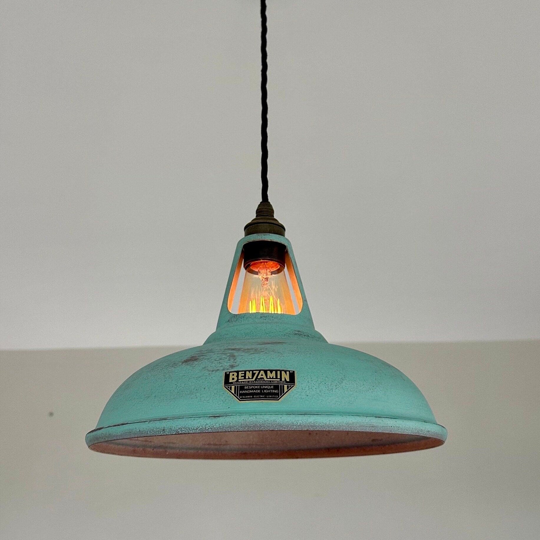 Cawston ~ Copper Verdigris Patina Shade Pendant Light ~ 11 Inch