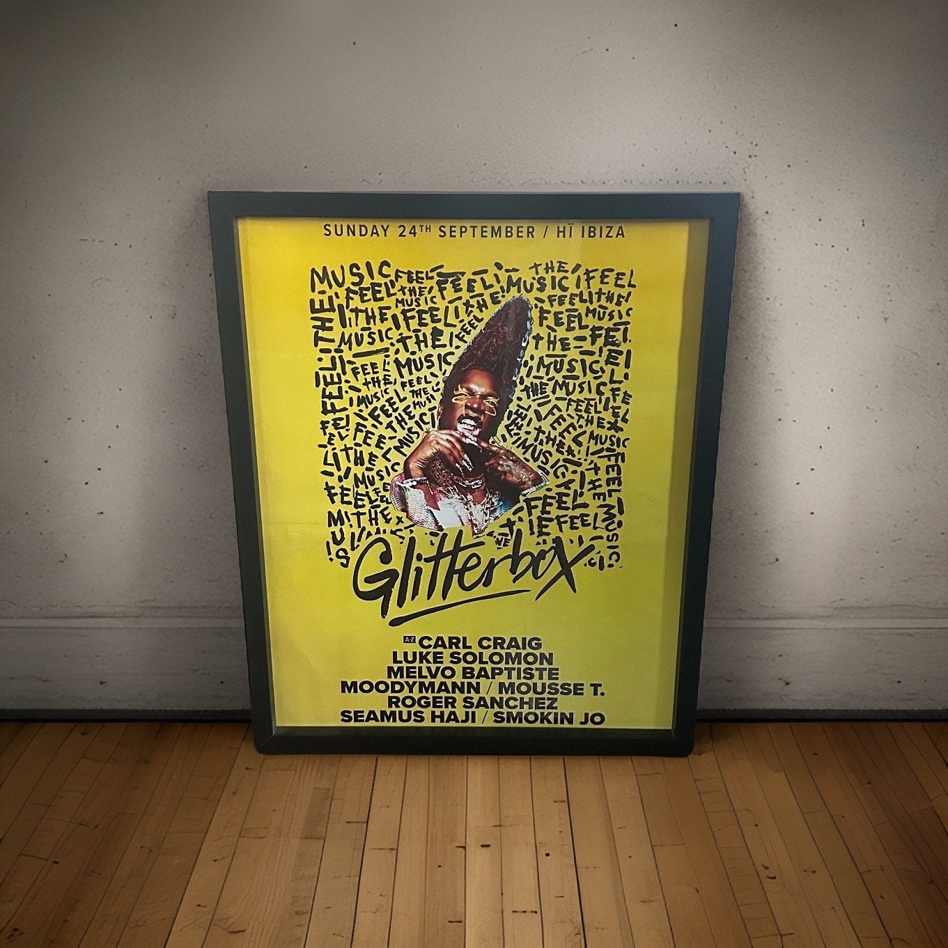 Glitterbox ~ Genuine Hi Ibiza Framed Dj Artwork | Luxury Black Frame