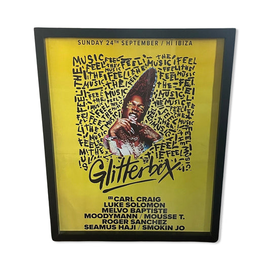 Glitterbox ~ Genuine Hi Ibiza Framed Dj Artwork | Luxury Black Frame