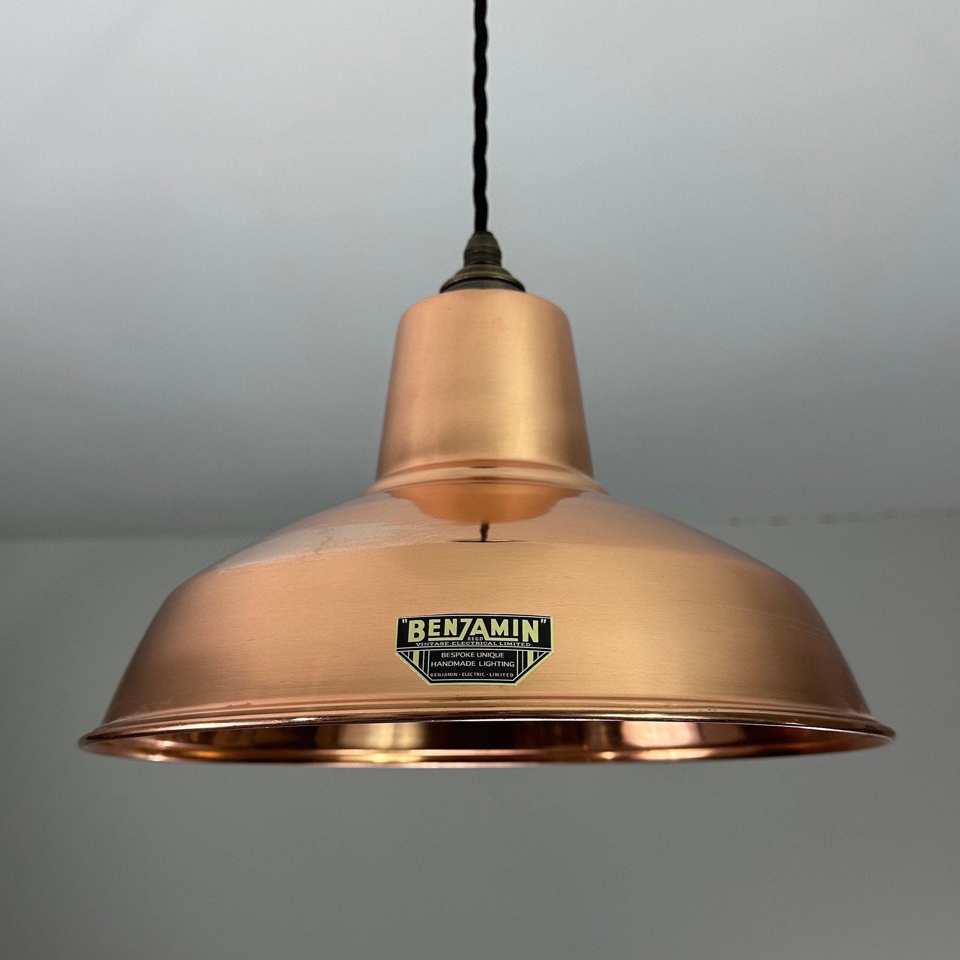 Filby ~ *Worn* Genuine Solid Copper Lampshade Pendant Ceiling Light ~ 12.5 Inch