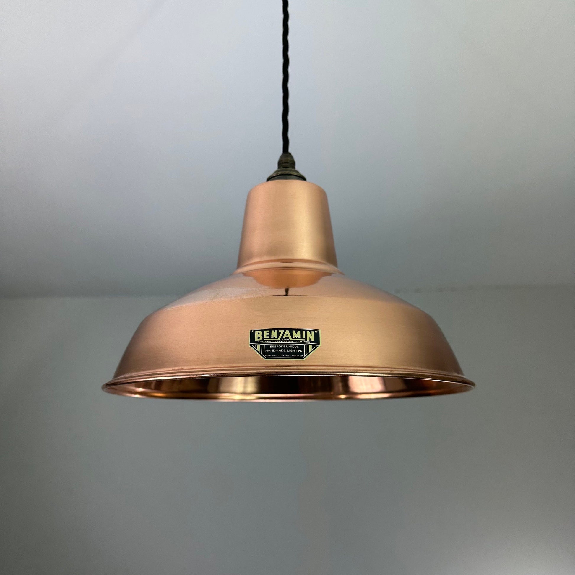 Filby ~ *Worn* Genuine Solid Copper Lampshade Pendant Ceiling Light ~ 12.5 Inch