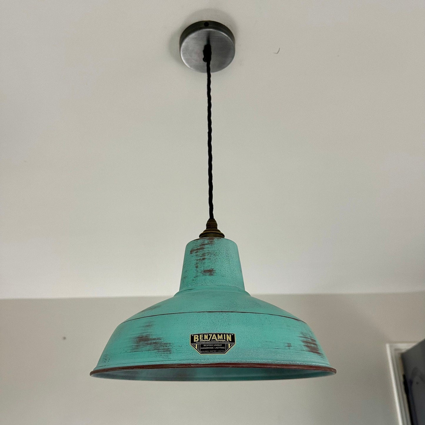 Filby ~ Copper Verdigris Lampshade Pendant Ceiling Light ~ 12.5 Inch