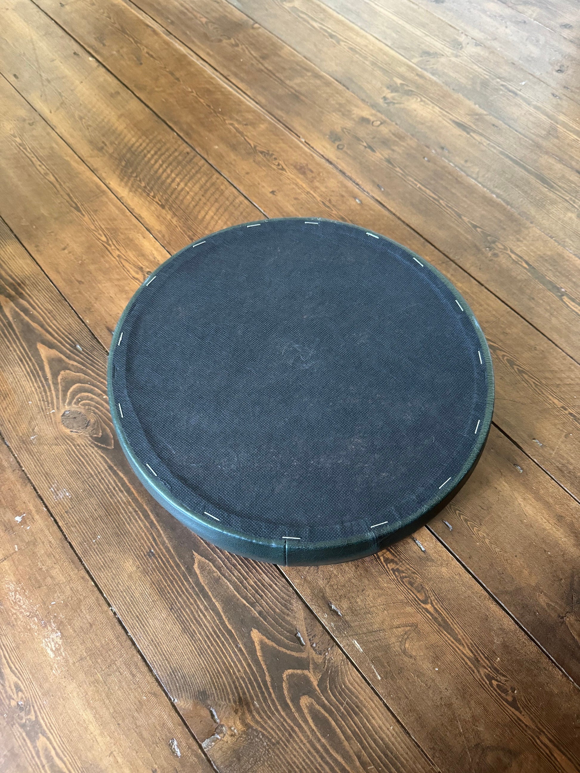 New Genuine Leather Money Green Bar Stool Top Handmade | Vintage Style | Replacement Seat 12 Inch