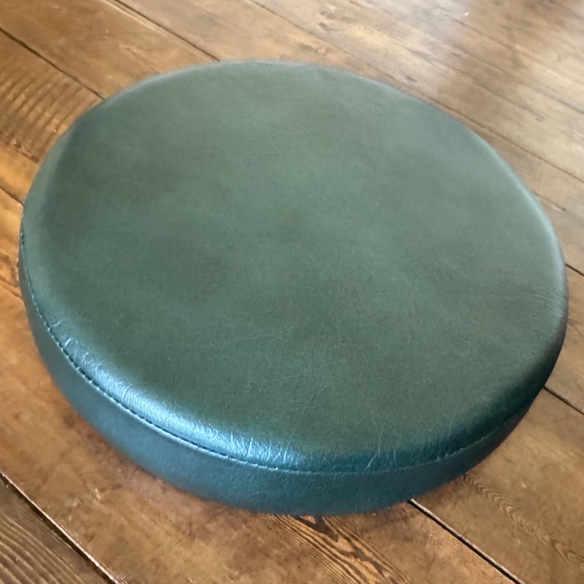 New Genuine Leather Money Green Bar Stool Top Handmade | Vintage Style | Replacement Seat 12 Inch