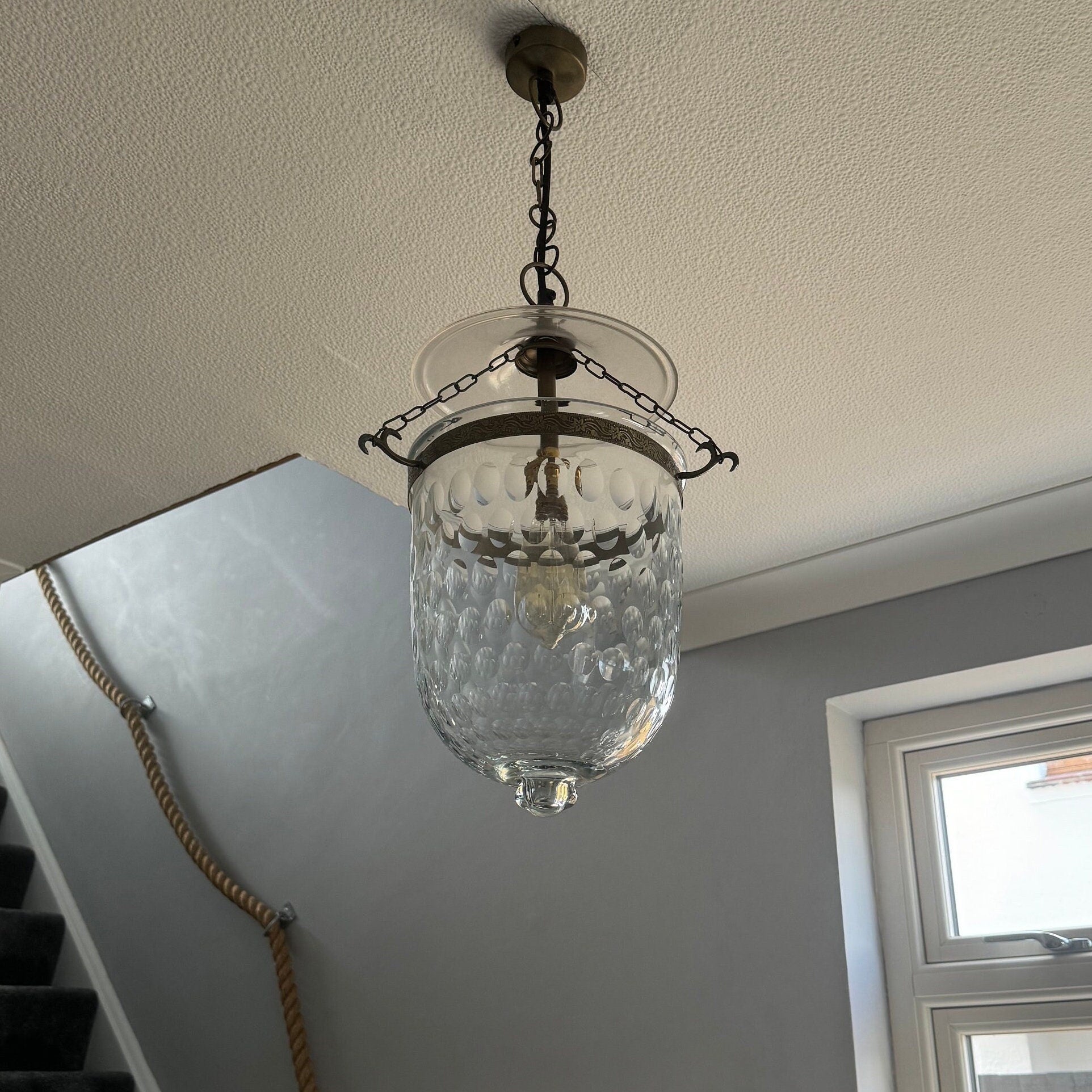 Ashill ~ Bell Jar Glass Lantern Luxury Chandelier Light ceiling dining room Antique Bronze Georgian Ceiling Pendant