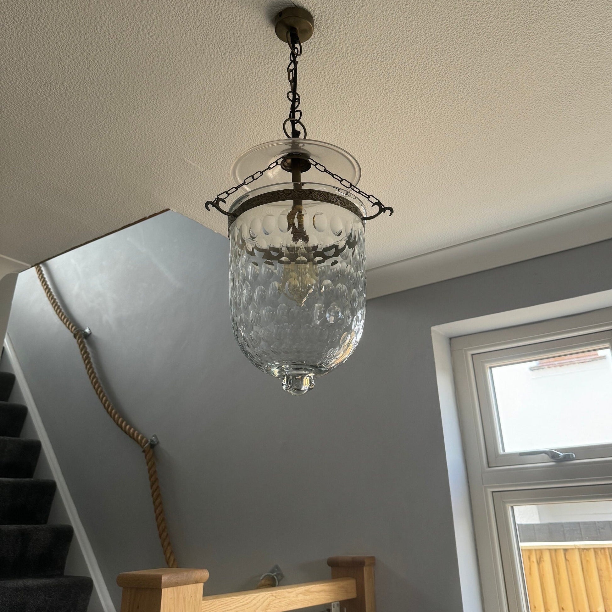 Ashill ~ Bell Jar Glass Lantern Luxury Chandelier Light ceiling dining room Antique Bronze Georgian Ceiling Pendant