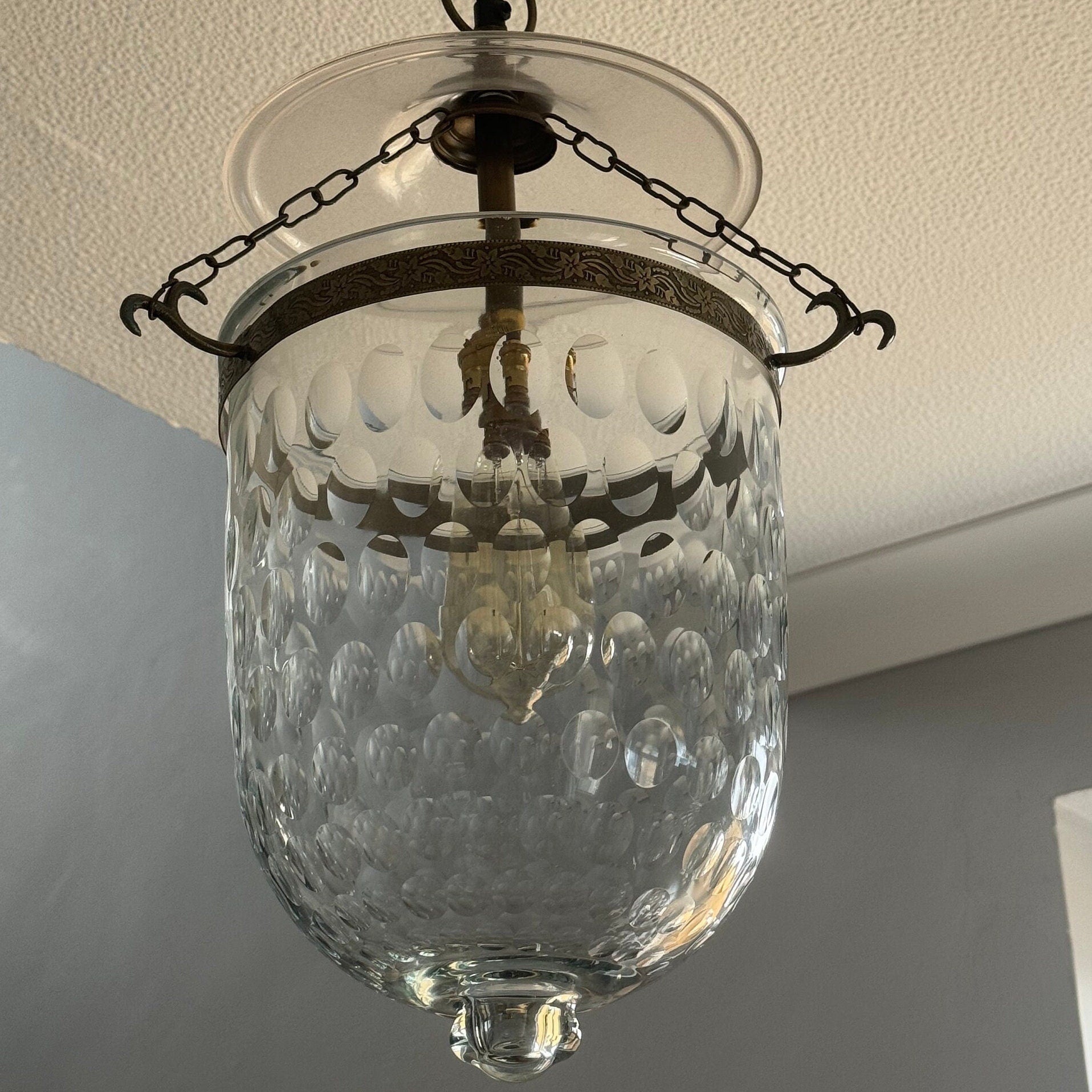 Ashill ~ Bell Jar Glass Lantern Luxury Chandelier Light ceiling dining room Antique Bronze Georgian Ceiling Pendant