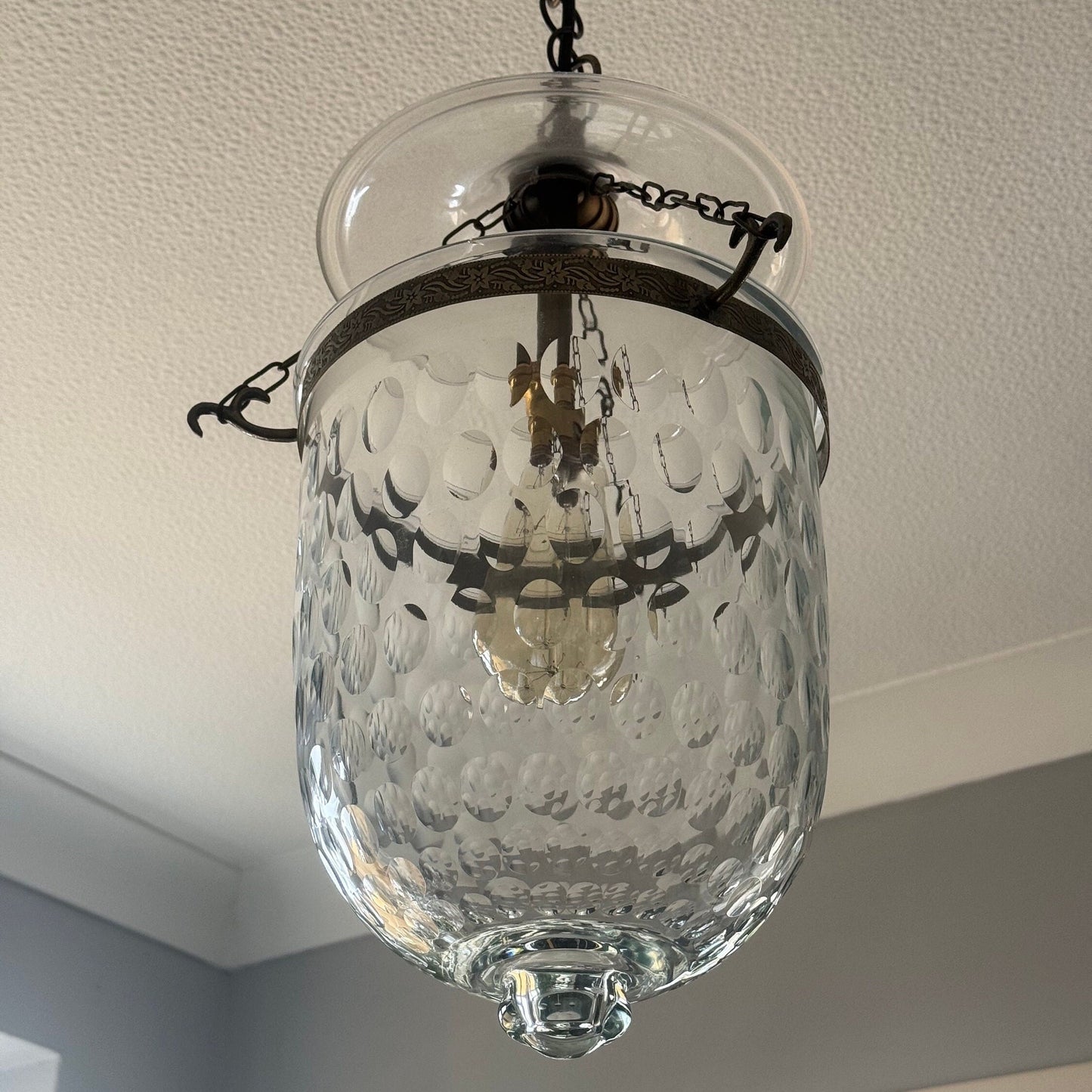 Ashill ~ Bell Jar Glass Lantern Luxury Chandelier Light ceiling dining room Antique Bronze Georgian Ceiling Pendant