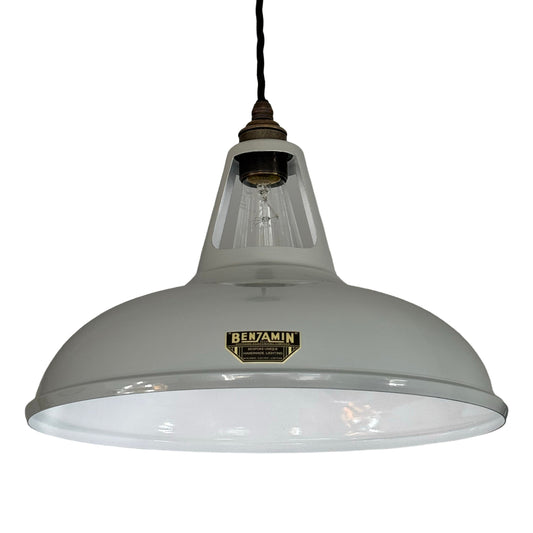 Cawston XL ~ Grey Solid Shade 1932 DesignPendant Set Light | Ceiling Dining Room | Kitchen Table | Vintage Filament Bulb 14 Inch