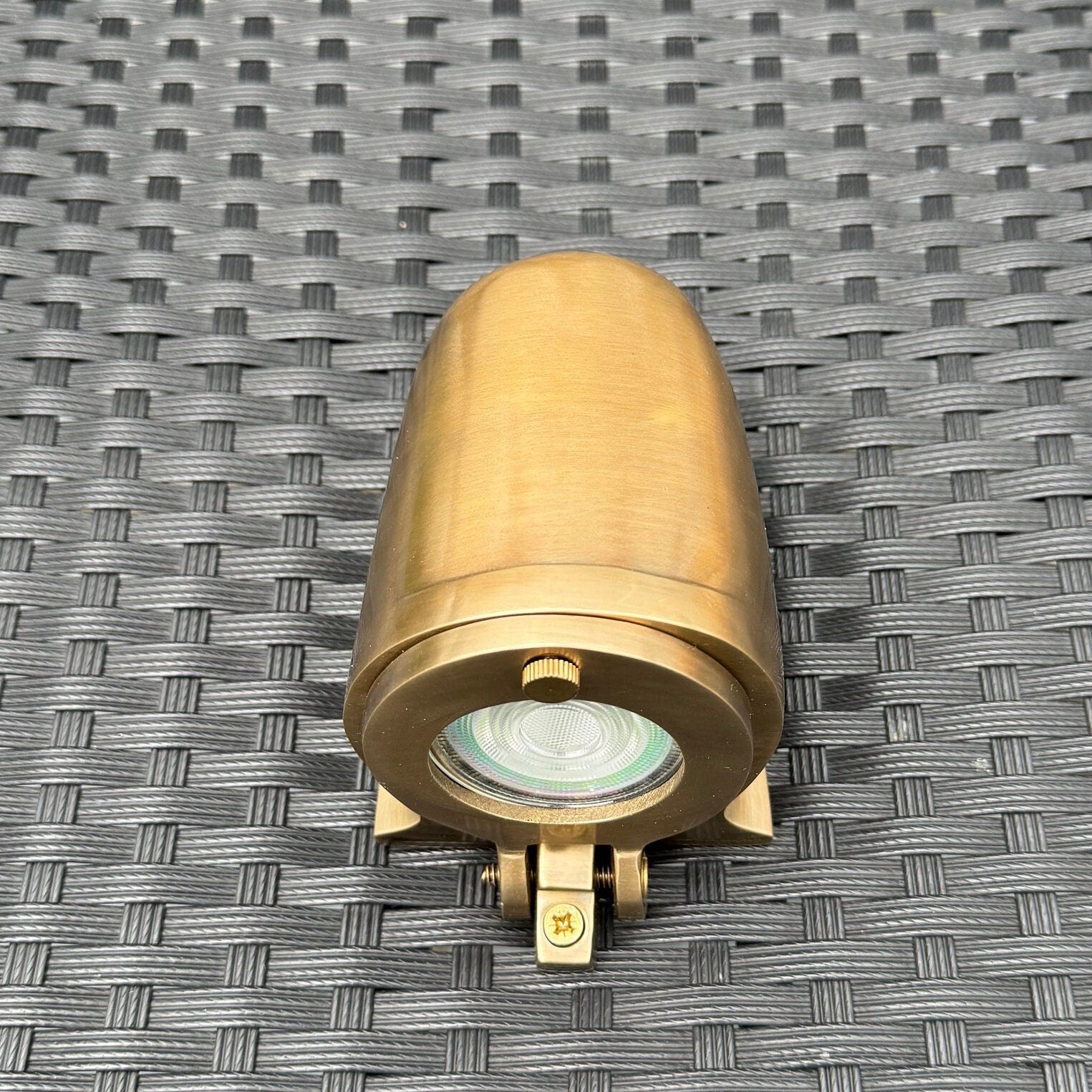 Holt ~ Outdoor & Bathroom Bronze Solid Antique Brass Mast Down Light LED