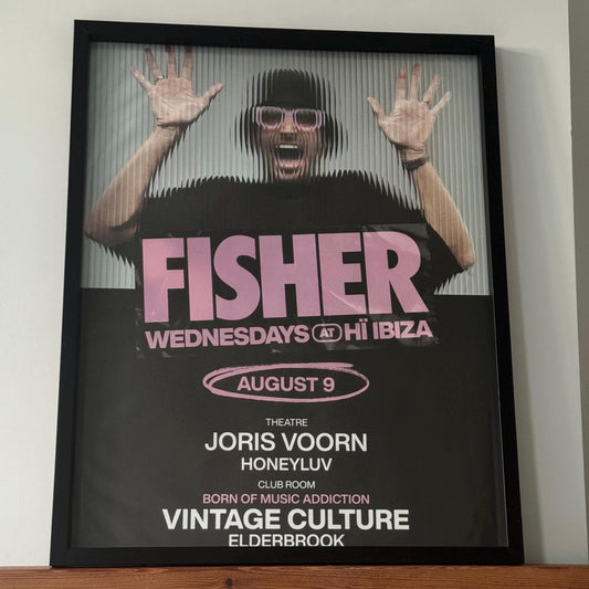 Fisher ~ Genuine Ibiza Framed Dj Artwork | Hi Ibiza | Luxury Black Frame